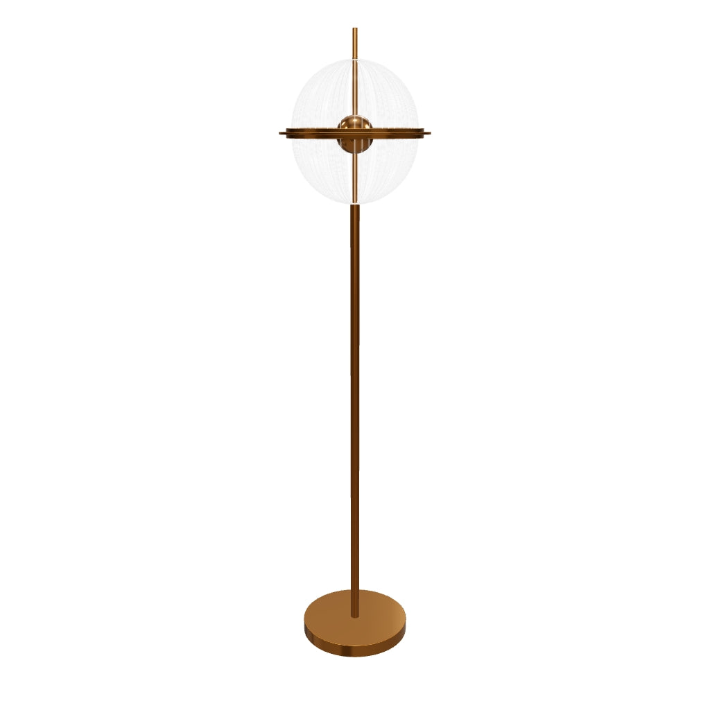 Carina Globe Transparent Acrylic Gold Floor Lamp 33 Cm