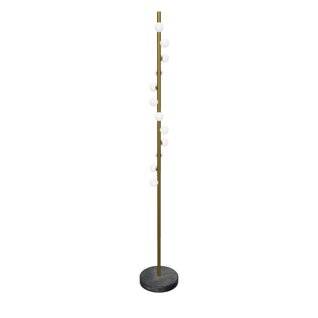 Gine Marble Bulk Brushed Brass Floor Lamp