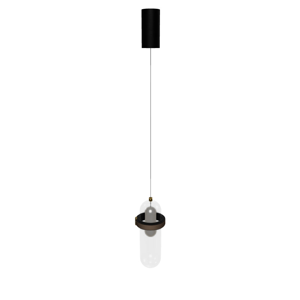 Kabil Single Smoked Glass Gray Pendant Light 37 Cm