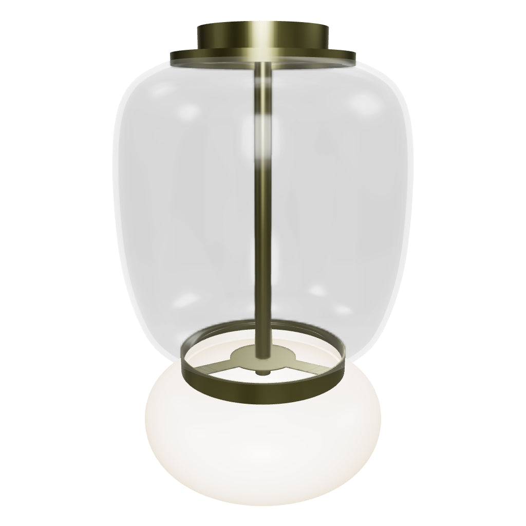 Salvador Transparent & White Glass Antique Pendant Light 40 Cm