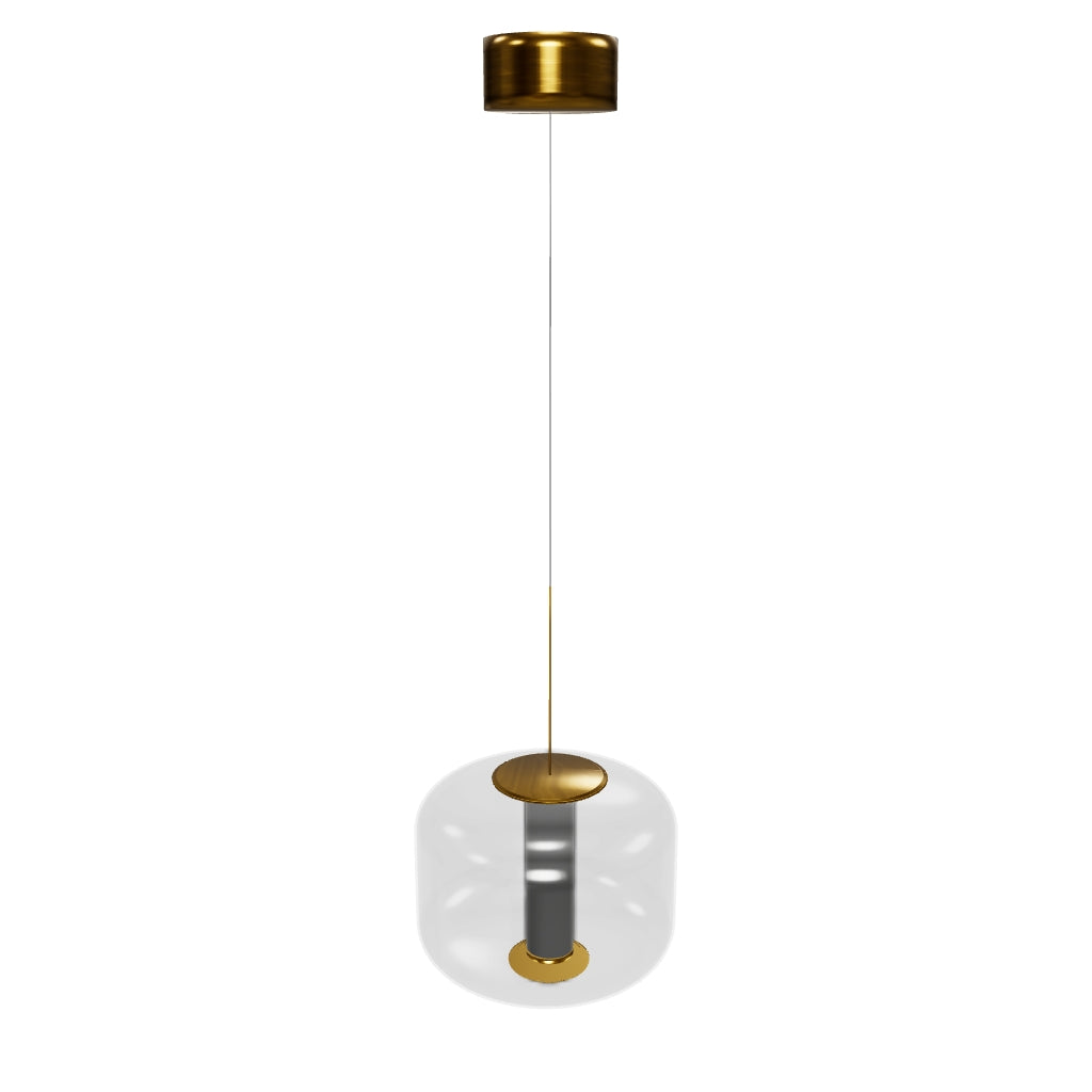Seul Smoked Glass White Marble Antique Pendant Light 23 Cm