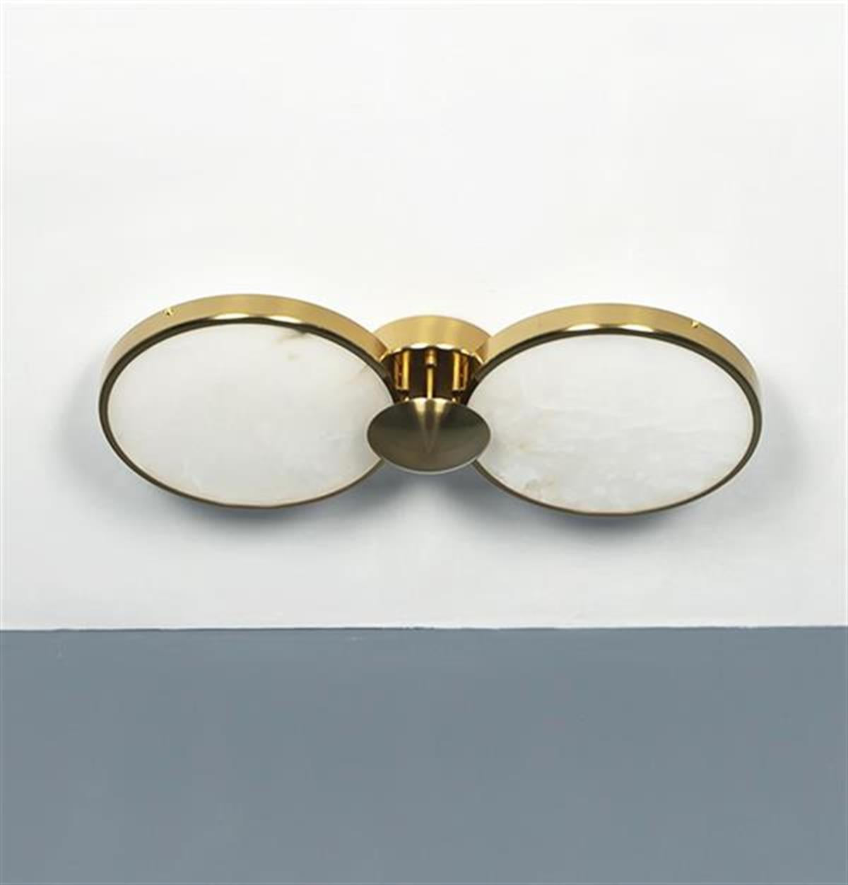 Rabat 2-Piece Marble Antique Plafonier Chandelier | Modern Decorative Lighting For Homes & Hotels