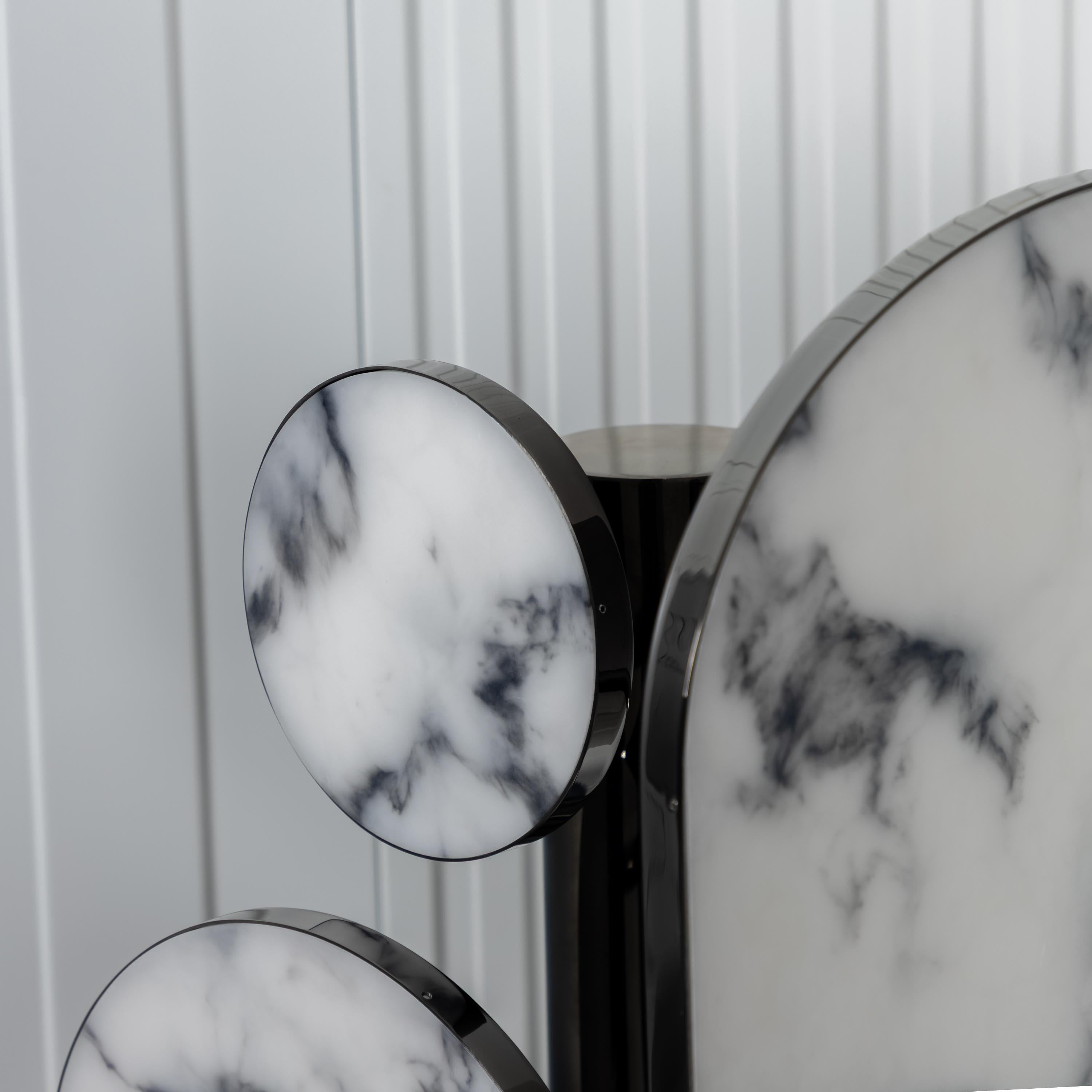 Regina Platinum Marble Floor Lamp | Modern Decorative Lighting For Homes & Hotels - Heka Lighting & Trading Limited