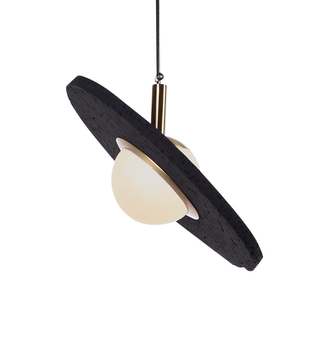 Şalık Antique Black Concrete Led Pendant Light Chandelier 30 Cm - Heka Lighting & Trading Limited