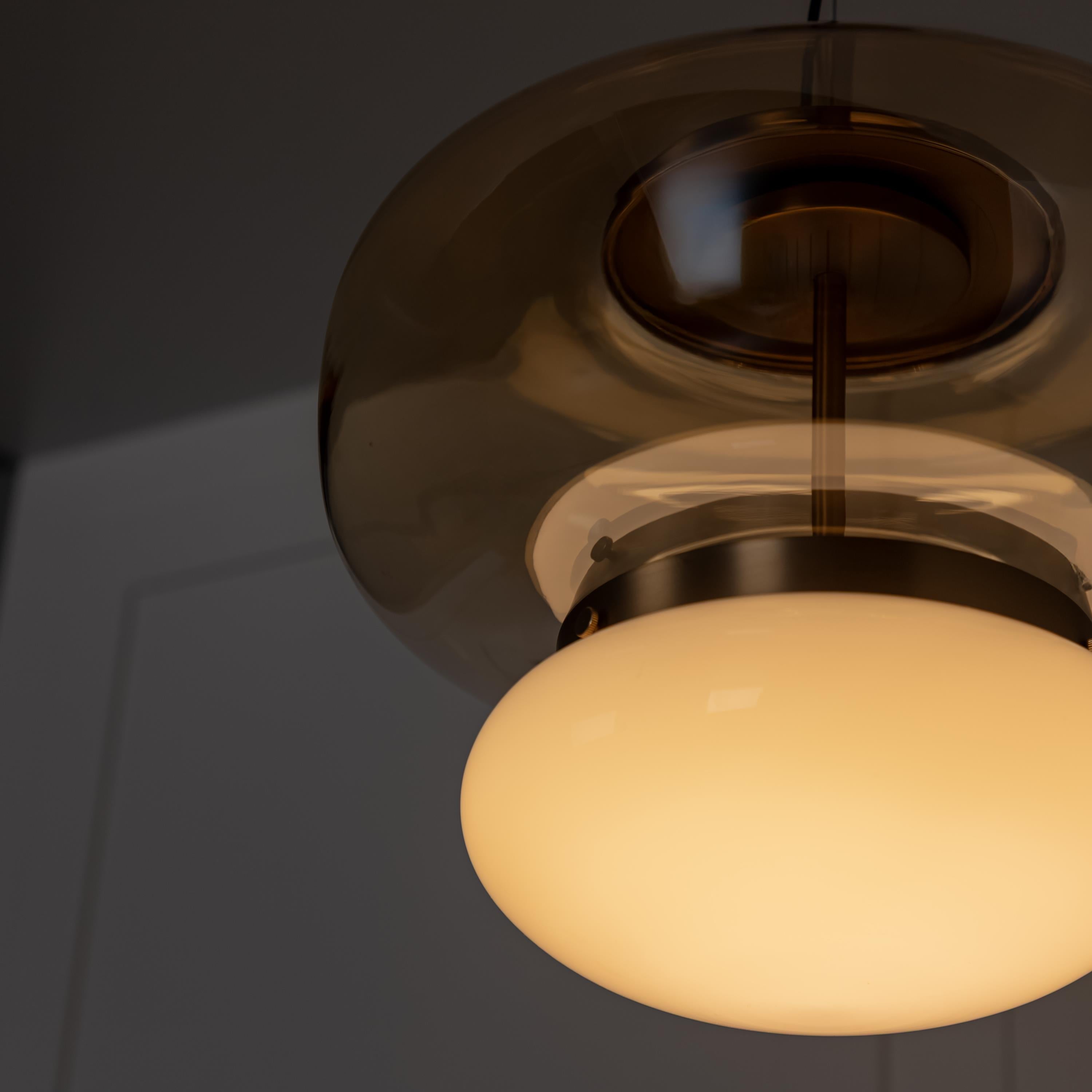 Salvador Honey & White Glass Antique Pendant Light 27 Cm - Heka Lighting & Trading Limited