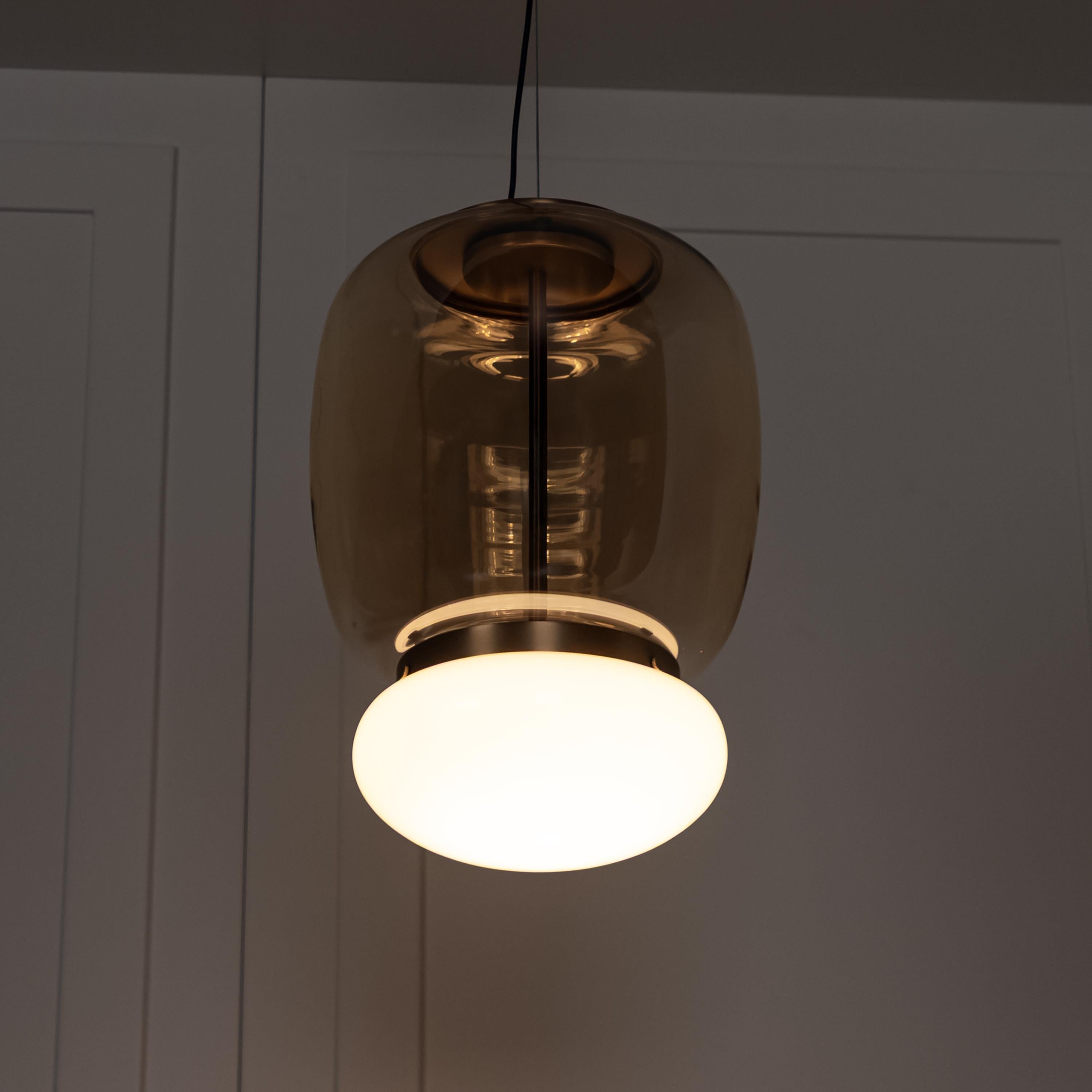 Salvador Honey & White Glass Antique Pendant Light 40 Cm - Heka Lighting & Trading Limited