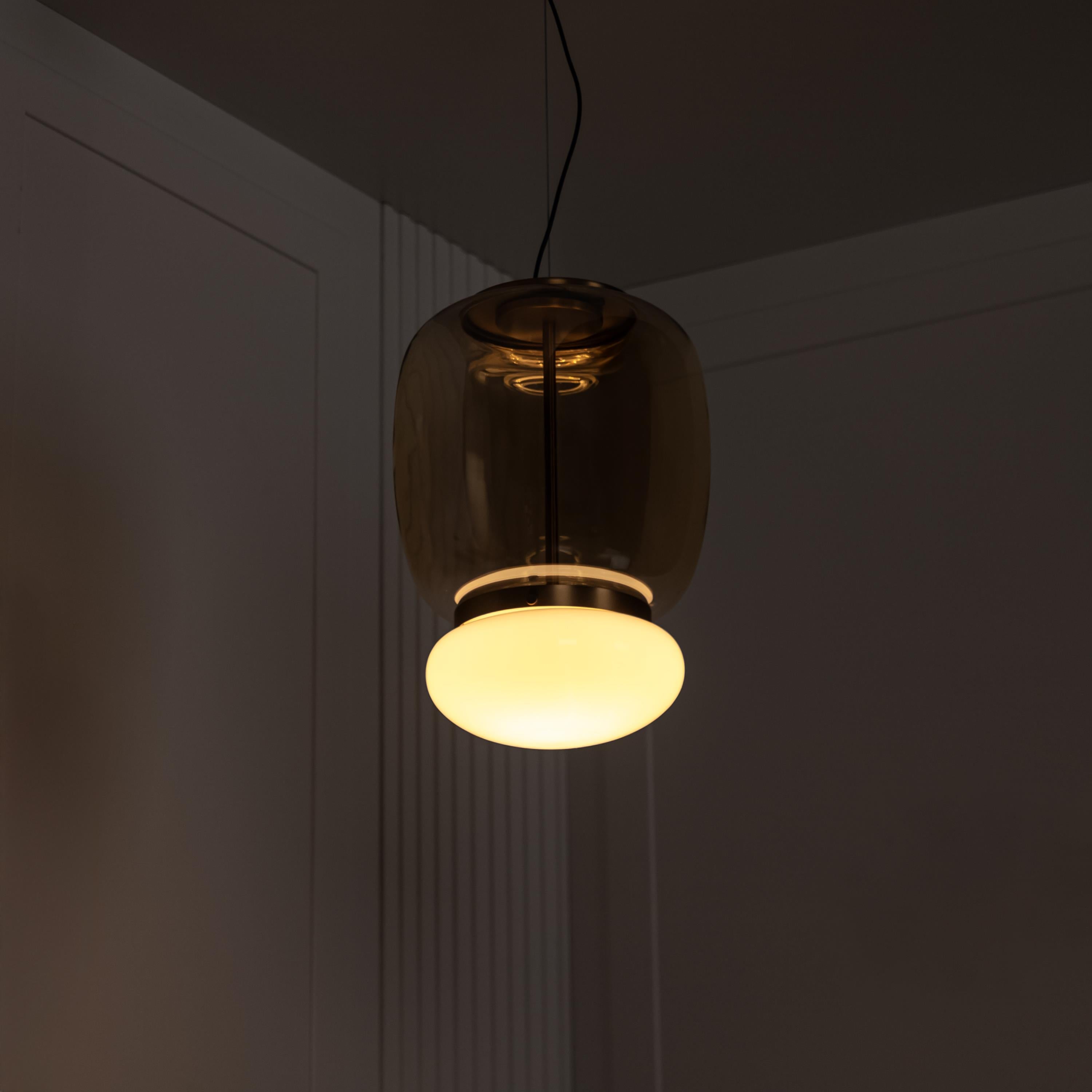 Salvador Honey & White Glass Antique Pendant Light 40 Cm - Heka Lighting & Trading Limited