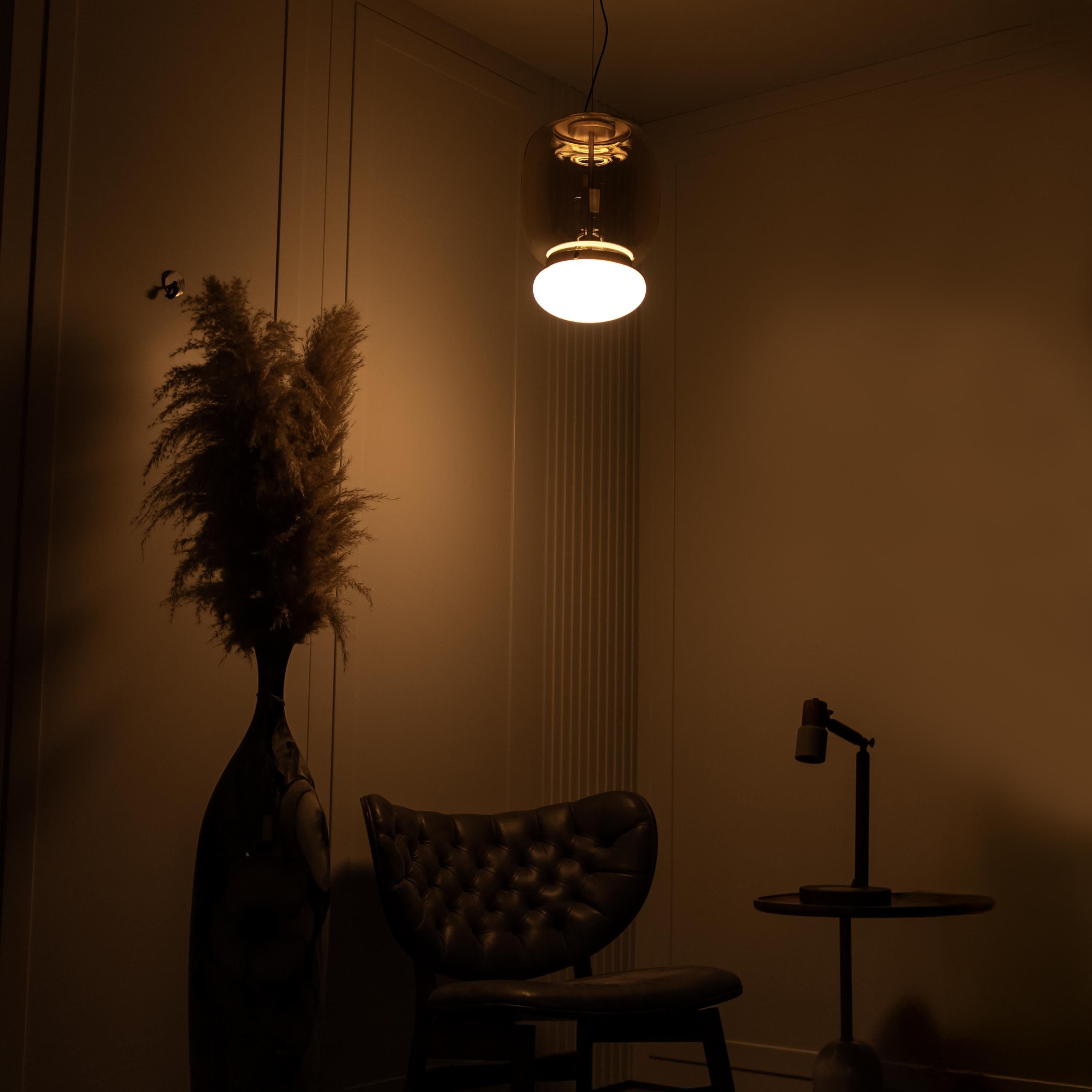 Salvador Honey & White Glass Antique Pendant Light 40 Cm - Heka Lighting & Trading Limited