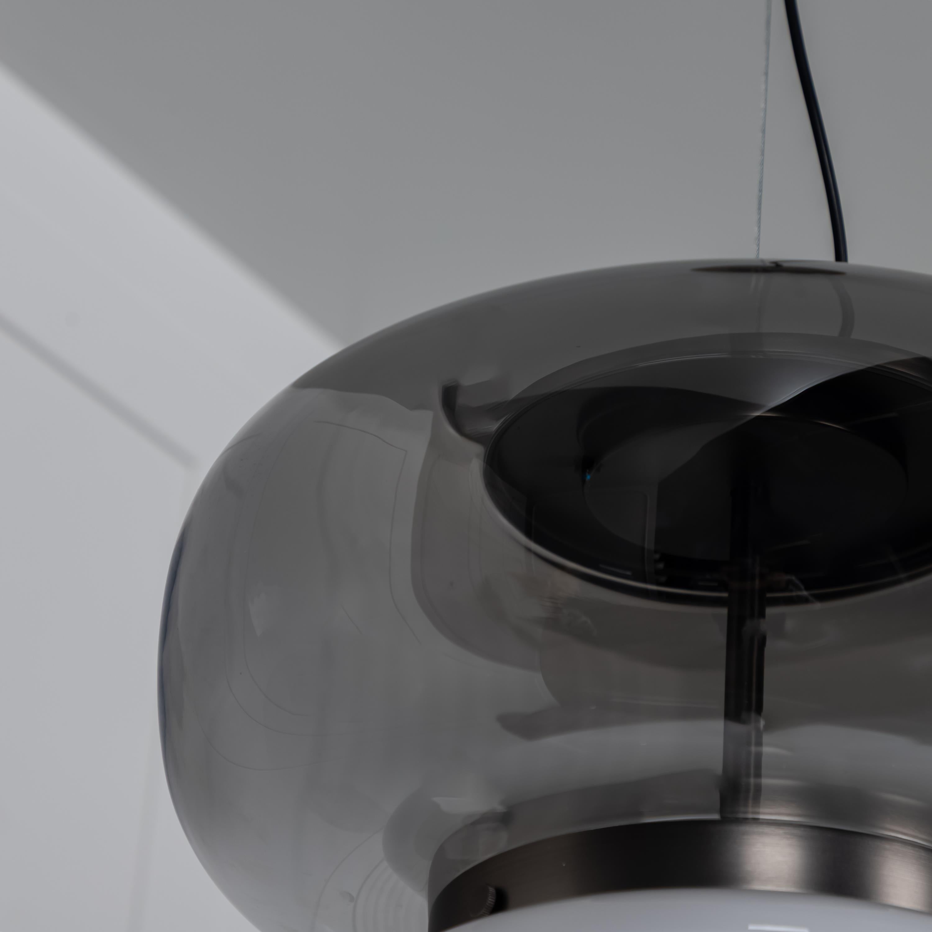 Salvador Smoked & White Glass Antique Pendant Light 27 Cm - Heka Lighting & Trading Limited