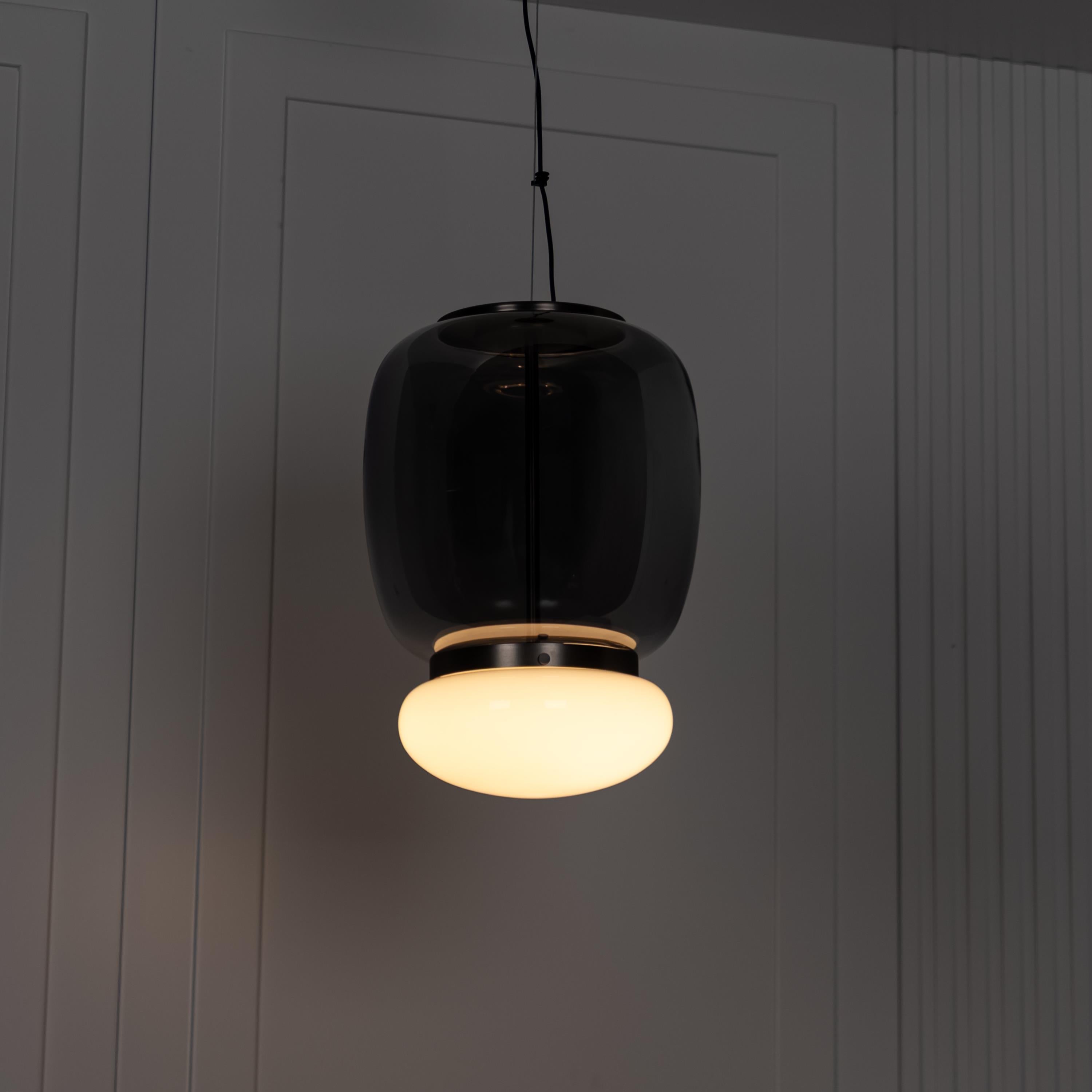 Salvador Smoked & White Glass Antique Pendant Light 40 Cm - Heka Lighting & Trading Limited