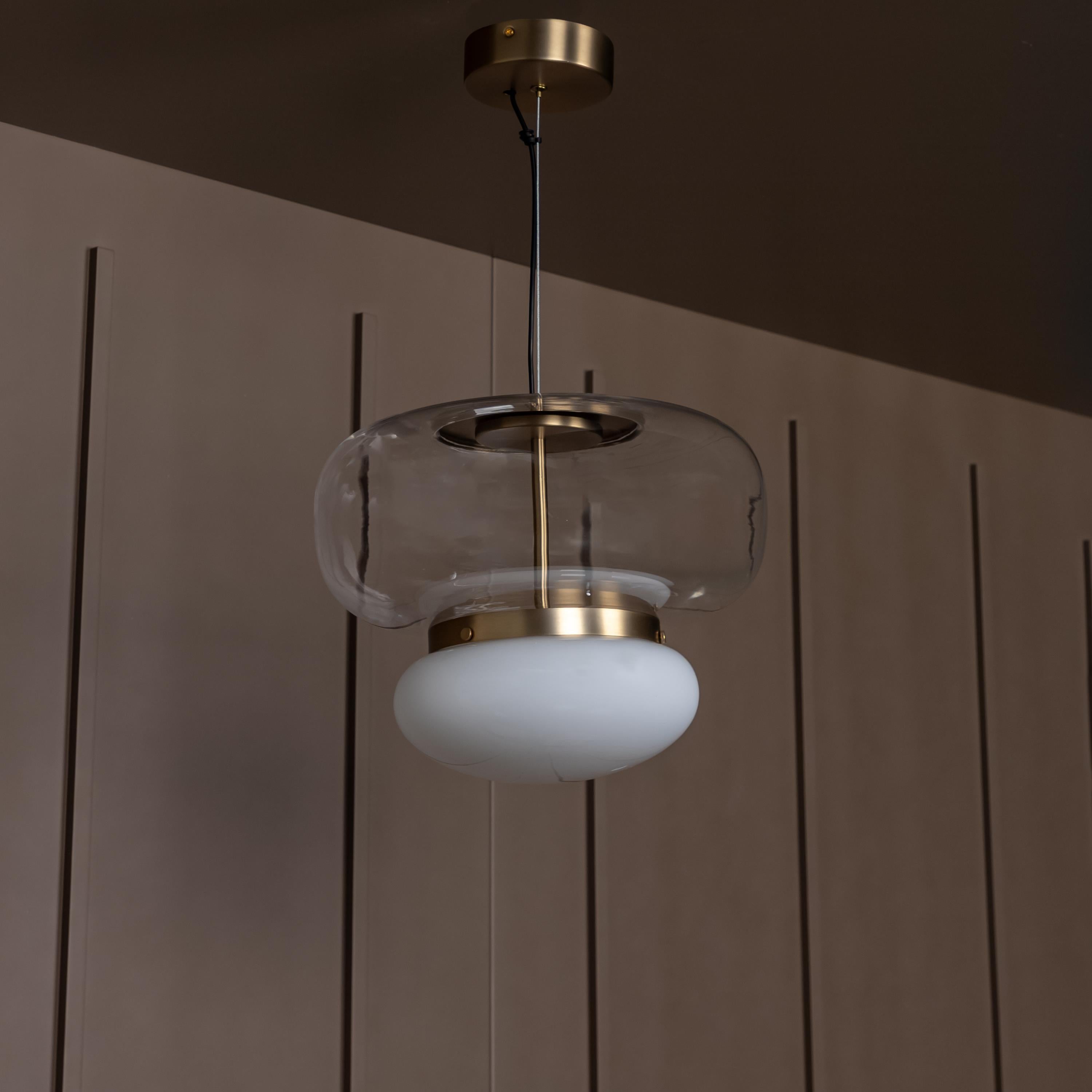 Salvador Transparent & White Glass Antique Pendant Light Chandelier 27 Cm - Heka Lighting & Trading Limited