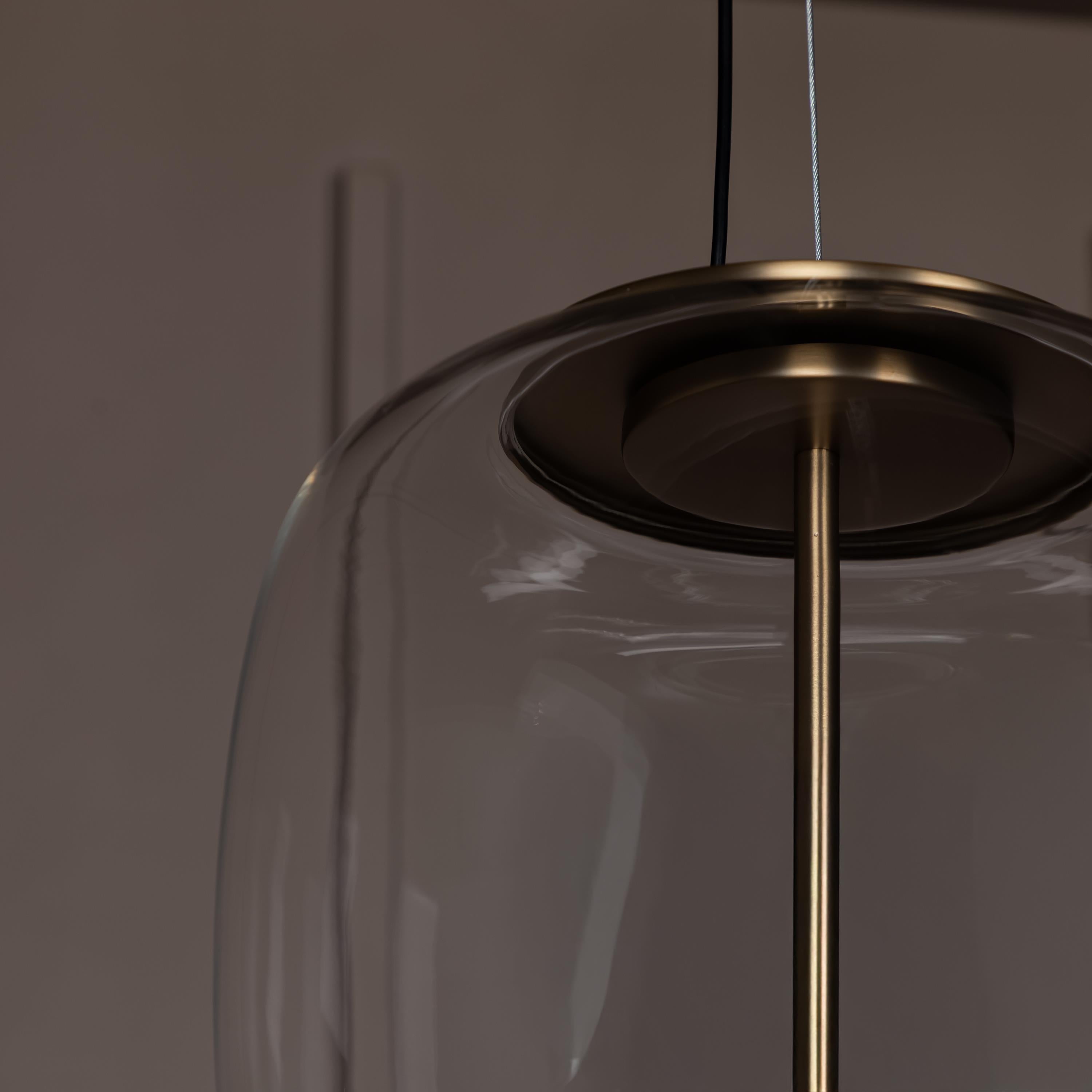 Salvador Transparent & White Glass Antique Pendant Light 40 Cm - Heka Lighting & Trading Limited