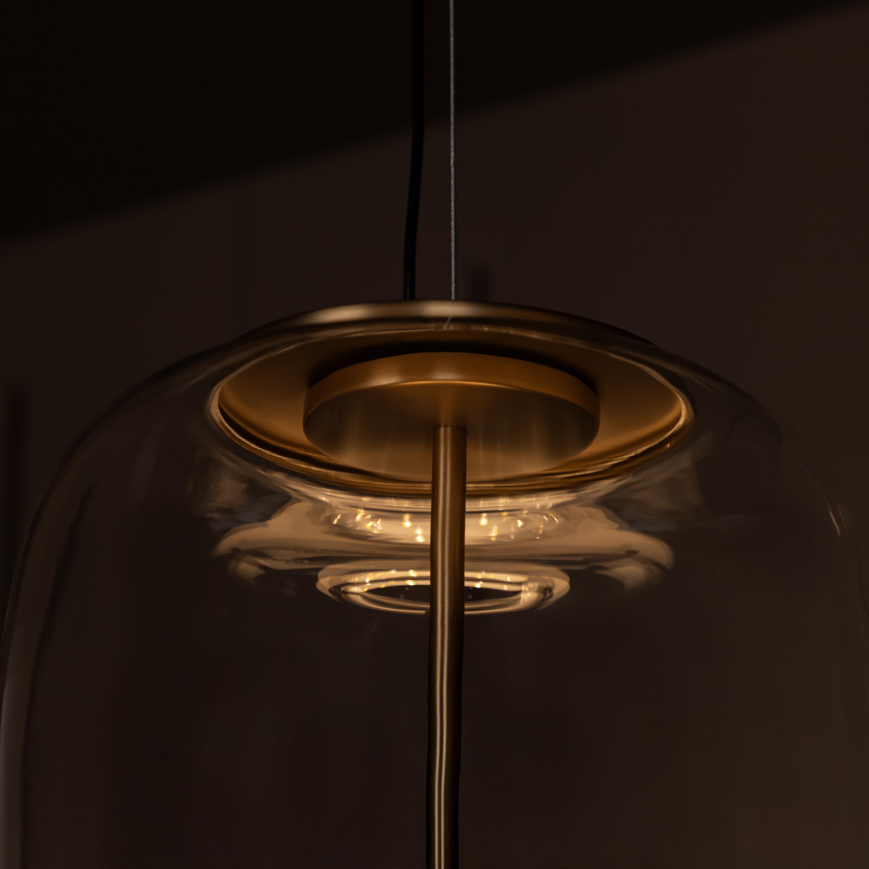 Salvador Transparent & White Glass Antique Pendant Light 40 Cm - Heka Lighting & Trading Limited