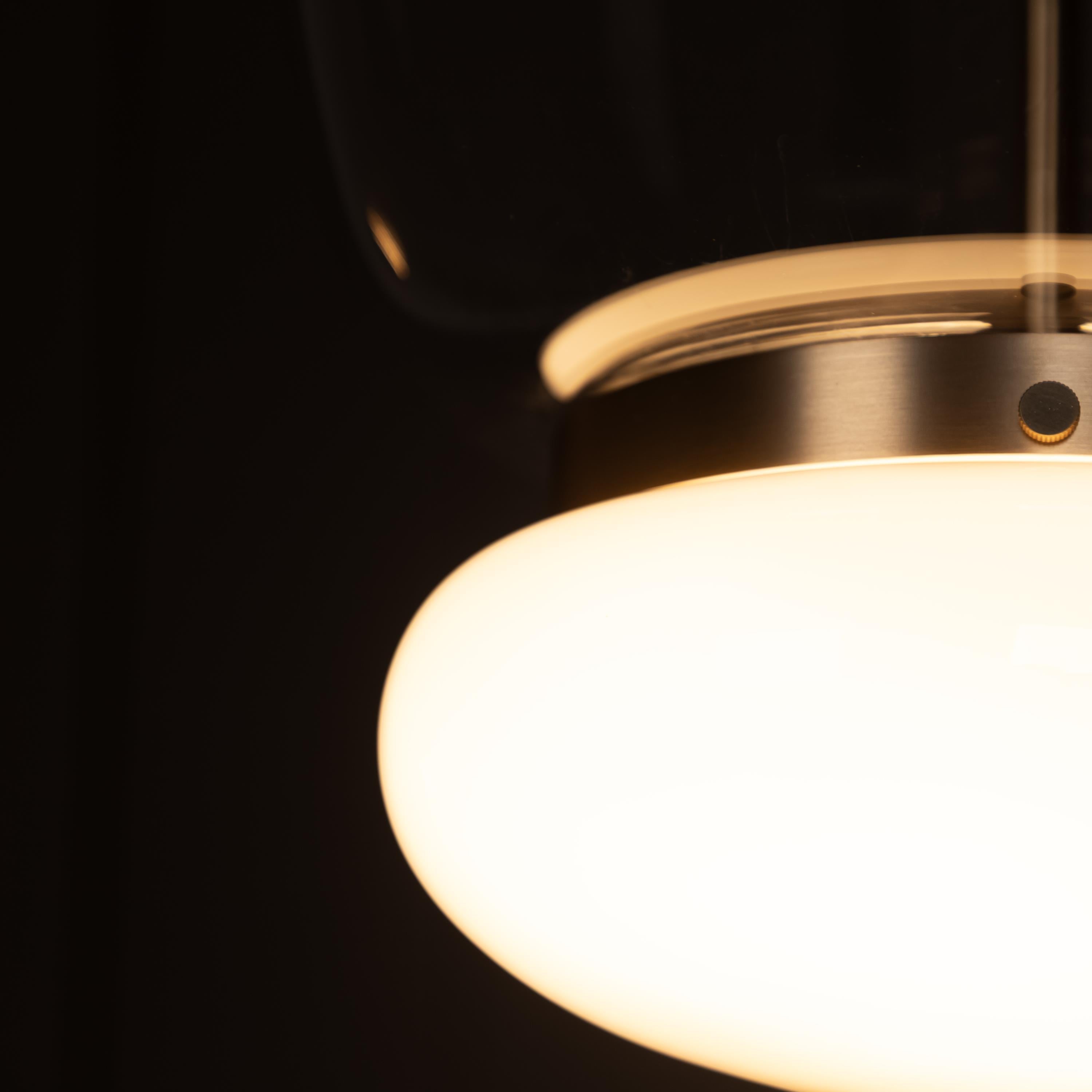 Salvador Transparent & White Glass Antique Pendant Light 40 Cm - Heka Lighting & Trading Limited