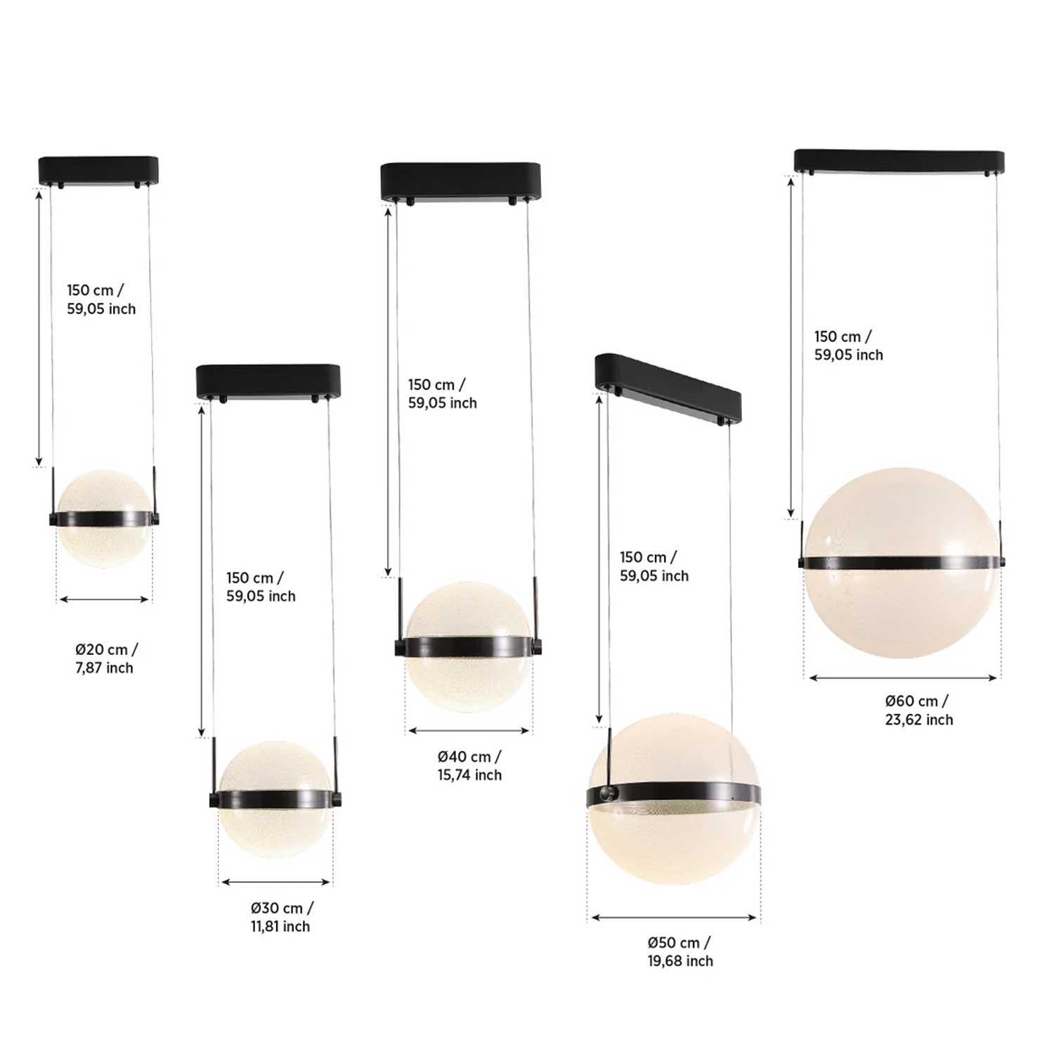 Semruk Globe Single Acrylic Led Pendant Light Chandelier 30 Cm - Heka Lighting & Trading Limited