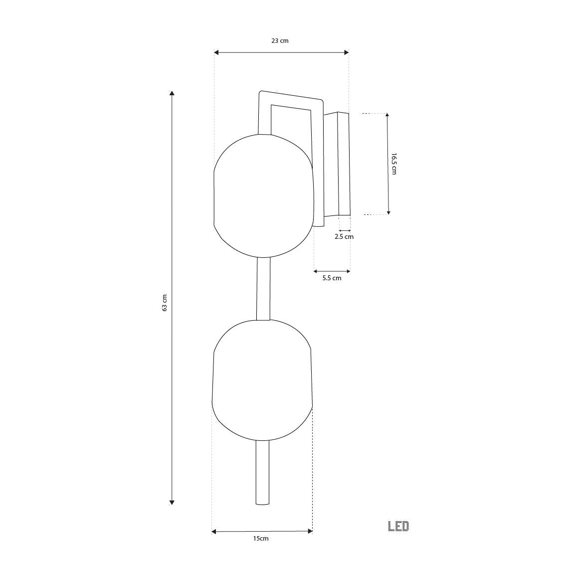Sofia Double Acrylic Antique Wall Sconce 62 Cm - Heka Lighting & Trading Limited