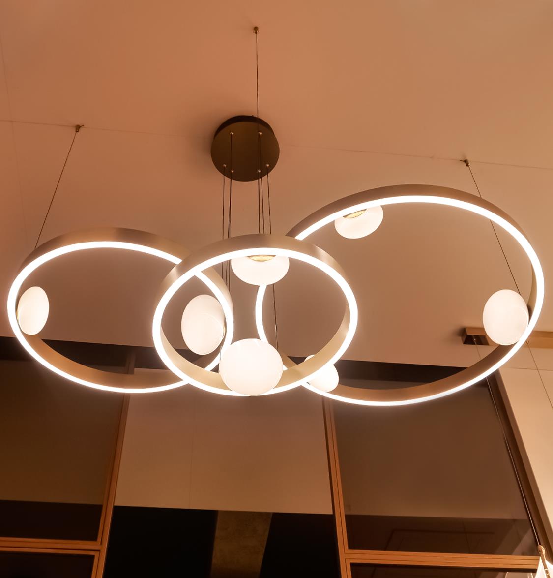 Stockholm Gold Stainless White Acrylic Chandelier 132Cm - Heka Lighting & Trading Limited