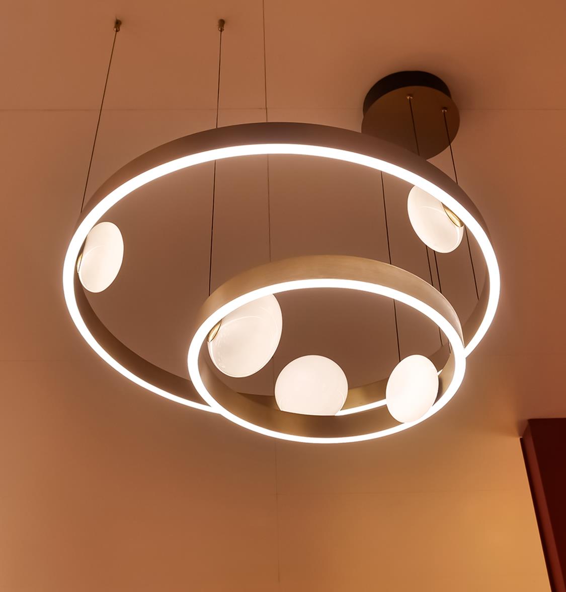 Stockholm Gold Stainless White Acrylic Chandelier 75Cm - Heka Lighting & Trading Limited