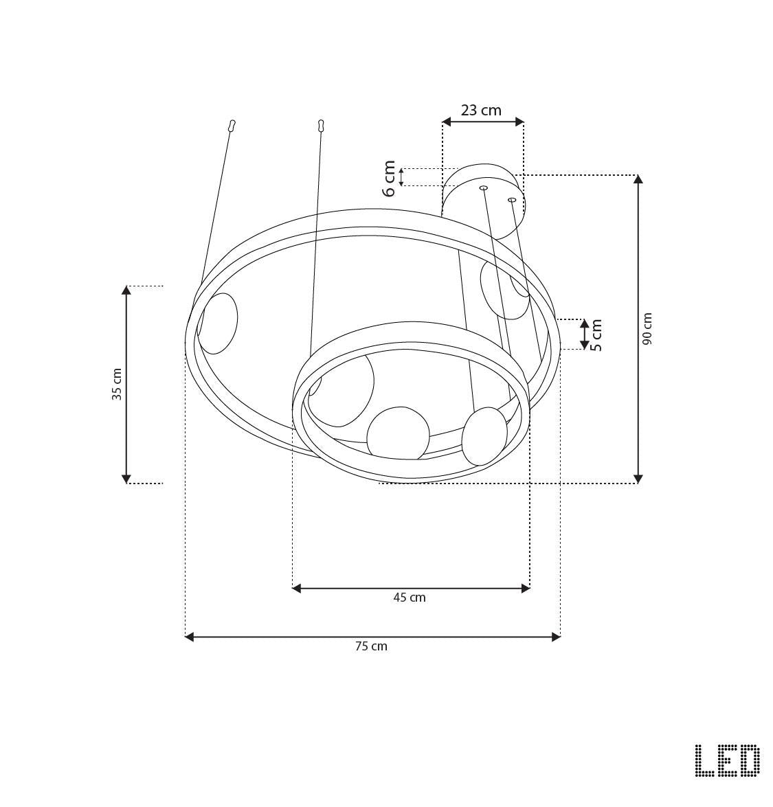 Stockholm Gold Stainless White Acrylic Chandelier 75Cm - Heka Lighting & Trading Limited