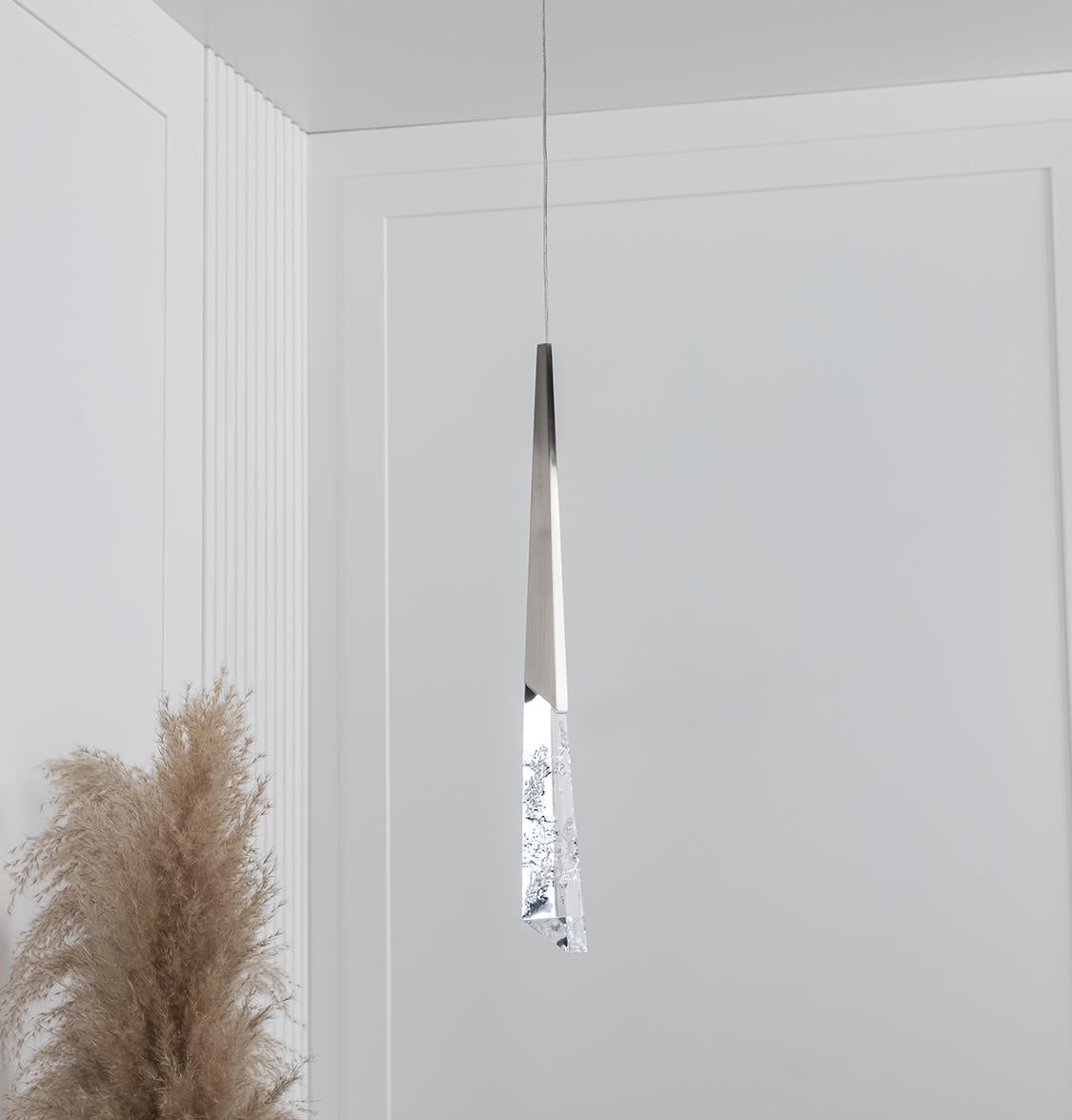 Surinam Crystal Acrylic Nickel Single Pendant Light - Heka Lighting & Trading Limited