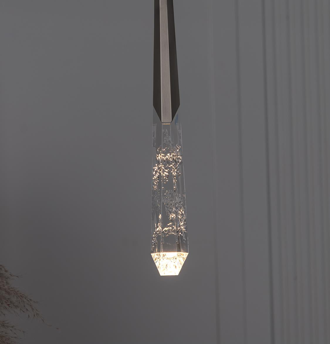 Surinam Crystal Acrylic Nickel Single Pendant Light - Heka Lighting & Trading Limited