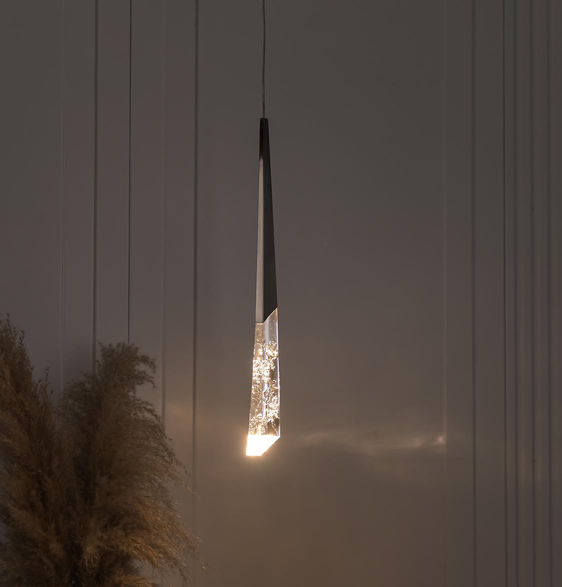 Surinam Crystal Acrylic Nickel Single Pendant Light - Heka Lighting & Trading Limited