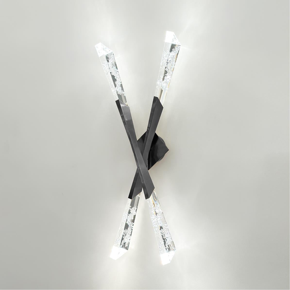 Surinam Crystal Acrylic Nickel Double Led Wall Sconce - Heka Lighting & Trading Limited