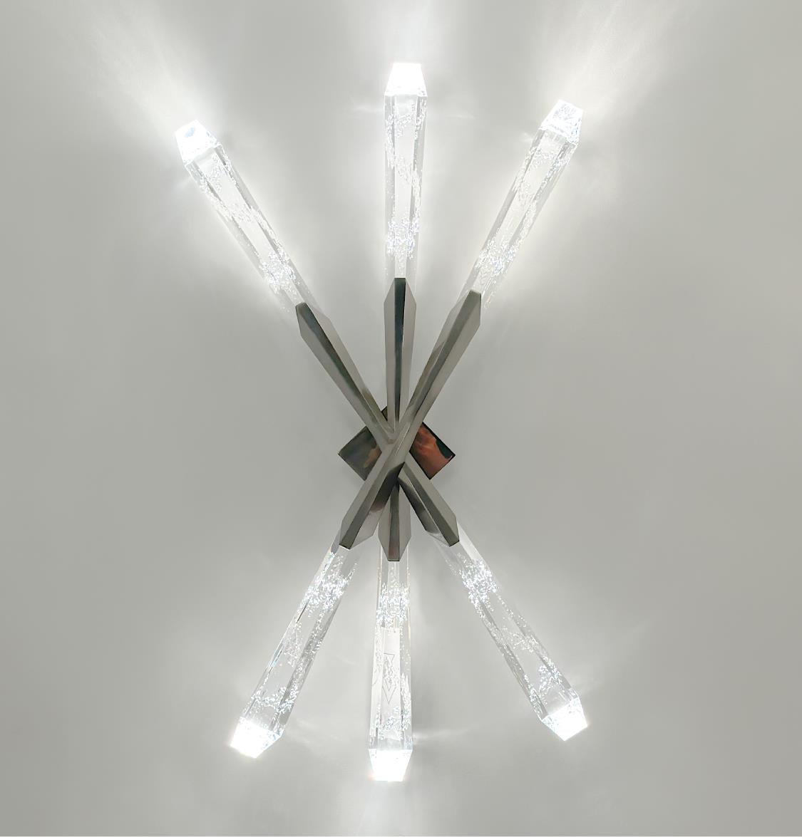 Surinam Crystal Acrylic Nickel Triple Led Wall Sconce - Heka Lighting & Trading Limited
