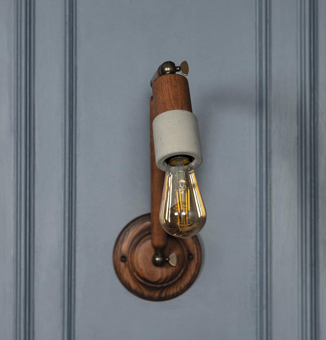 Tochi Wood Concrete E27 Wall Sconce - Heka Lighting & Trading Limited
