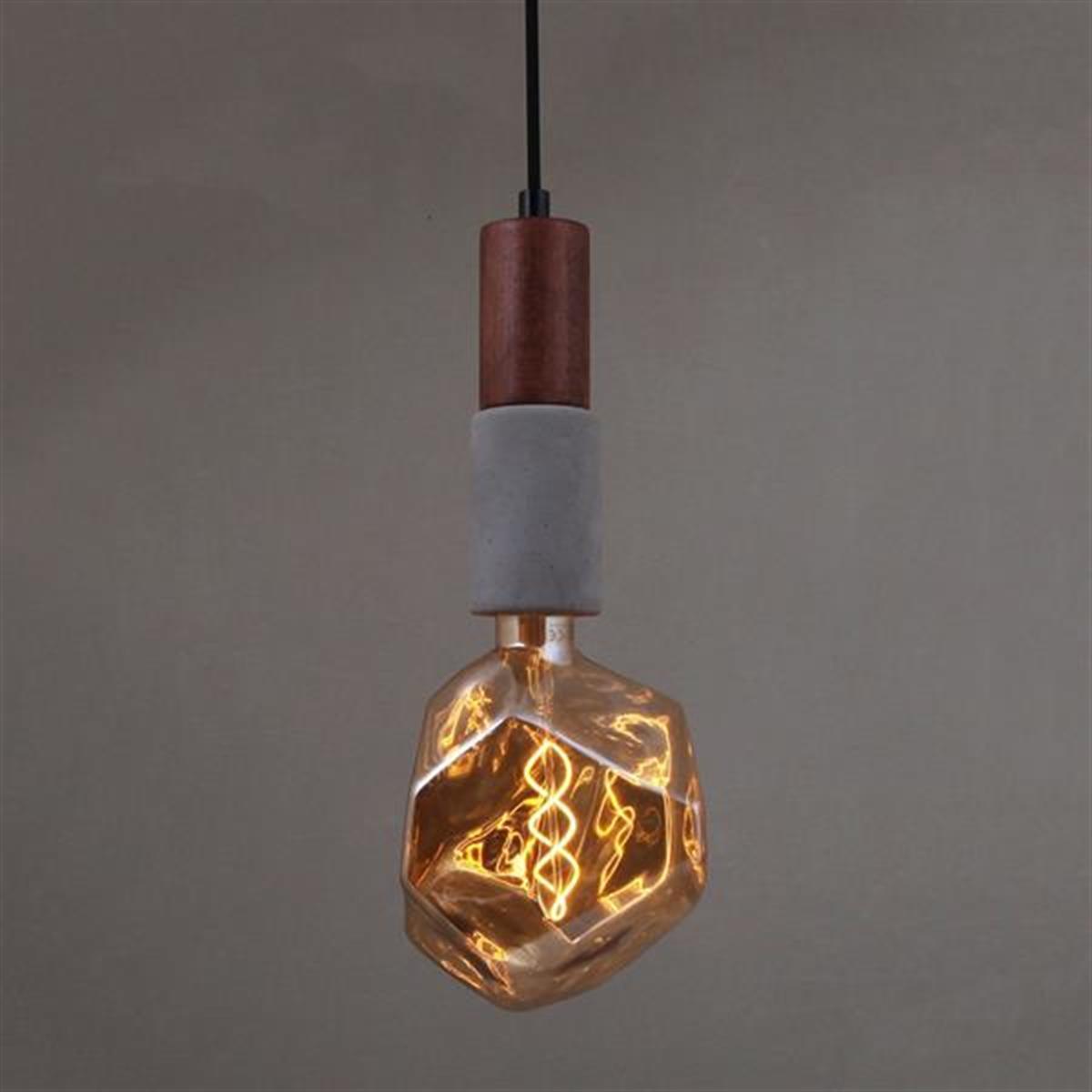 Tochi Long Wenge Wood Concrete E27 Pendant Light - Heka Lighting & Trading Limited
