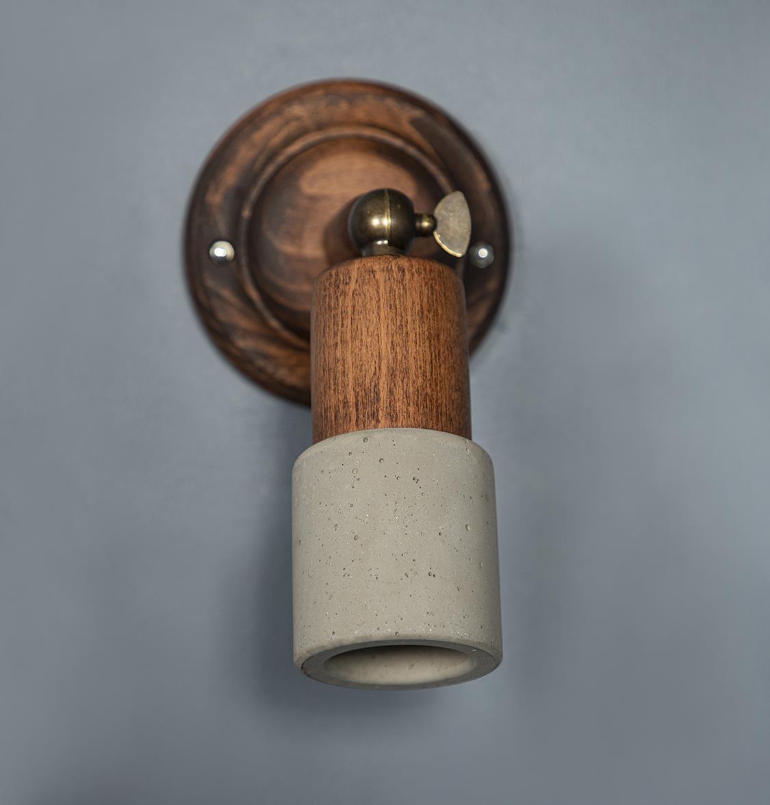 Tochi Mini Wood Concrete G9 Fixed Wall Sconce - Heka Lighting & Trading Limited