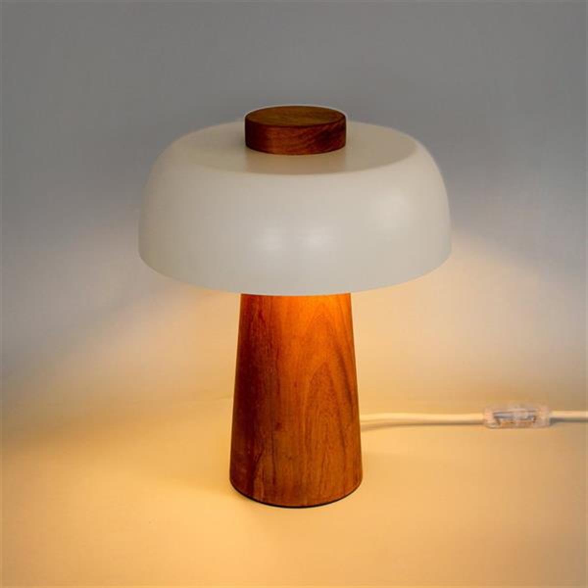 Tochi Mush Wood White Table Lamp - Heka Lighting & Trading Limited