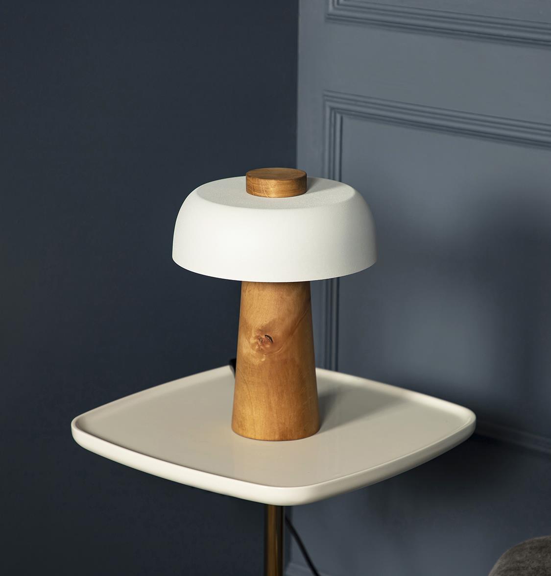 Tochi Mush Wood White Table Lamp - Heka Lighting & Trading Limited