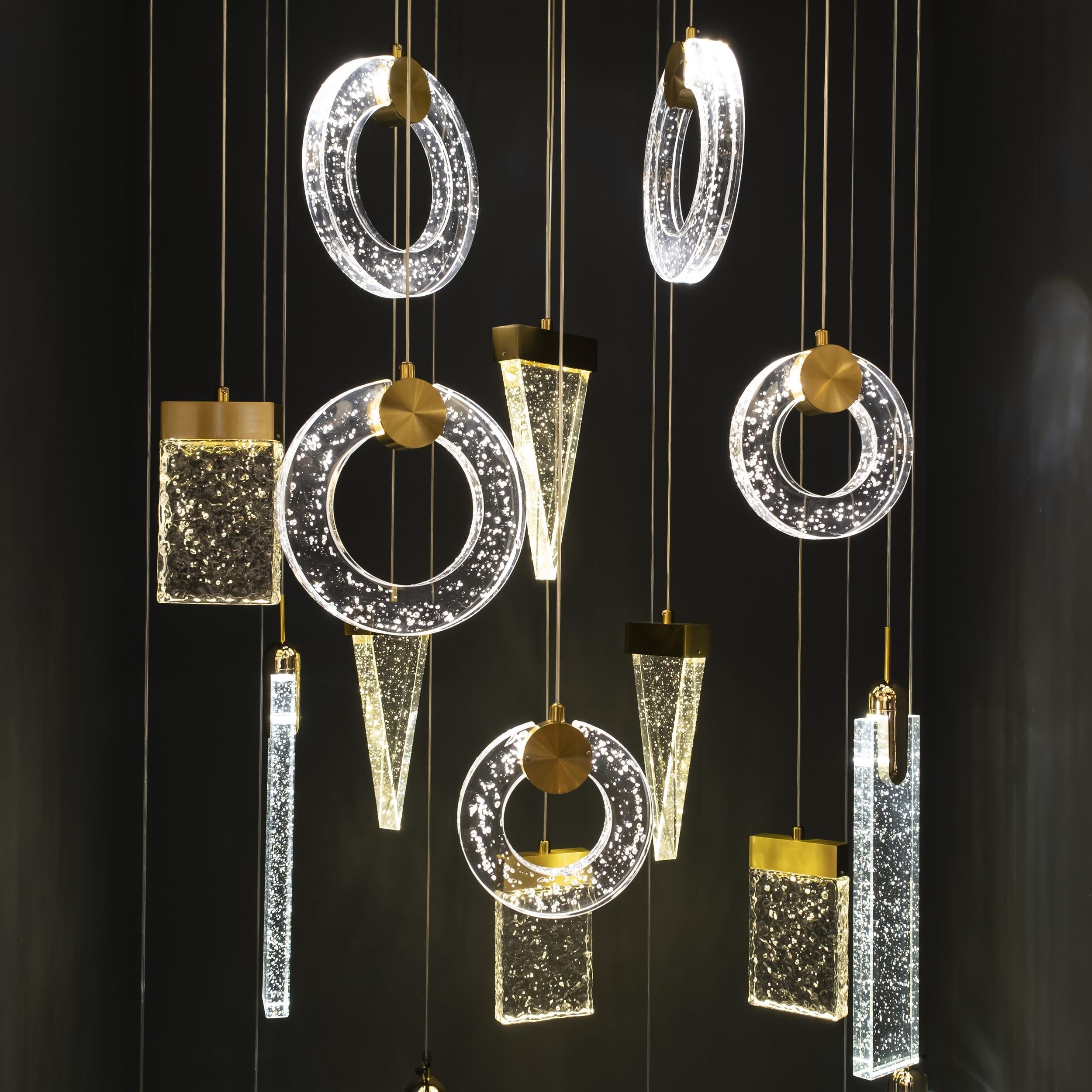 Togo Single Simit Antique Transparent Glass Led Pendant Light Chandelier 15 Cm - Heka Lighting & Trading Limited