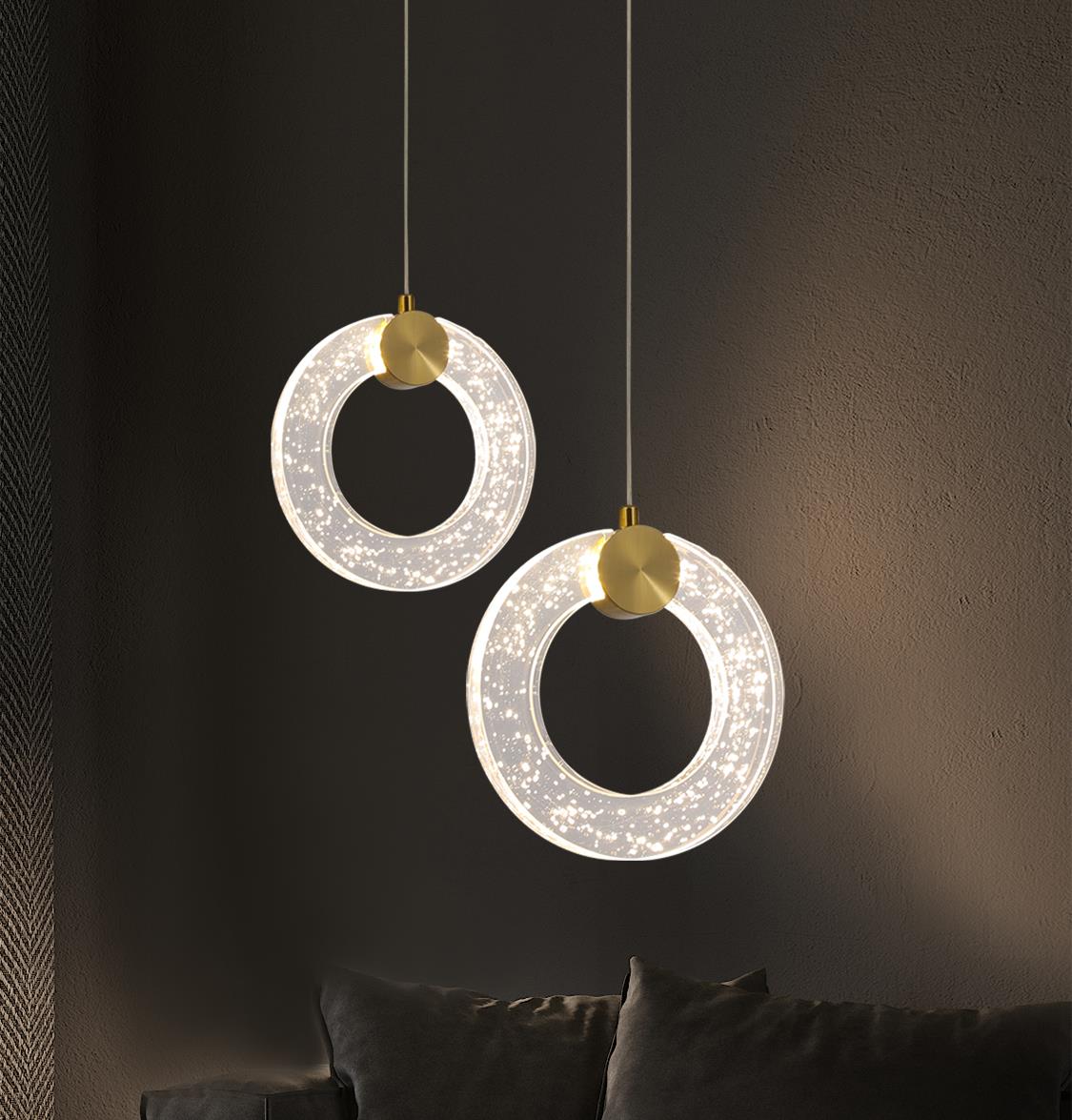 Togo Single Simit Antique Transparent Glass Led Pendant Light Chandelier 20 Cm - Heka Lighting & Trading Limited