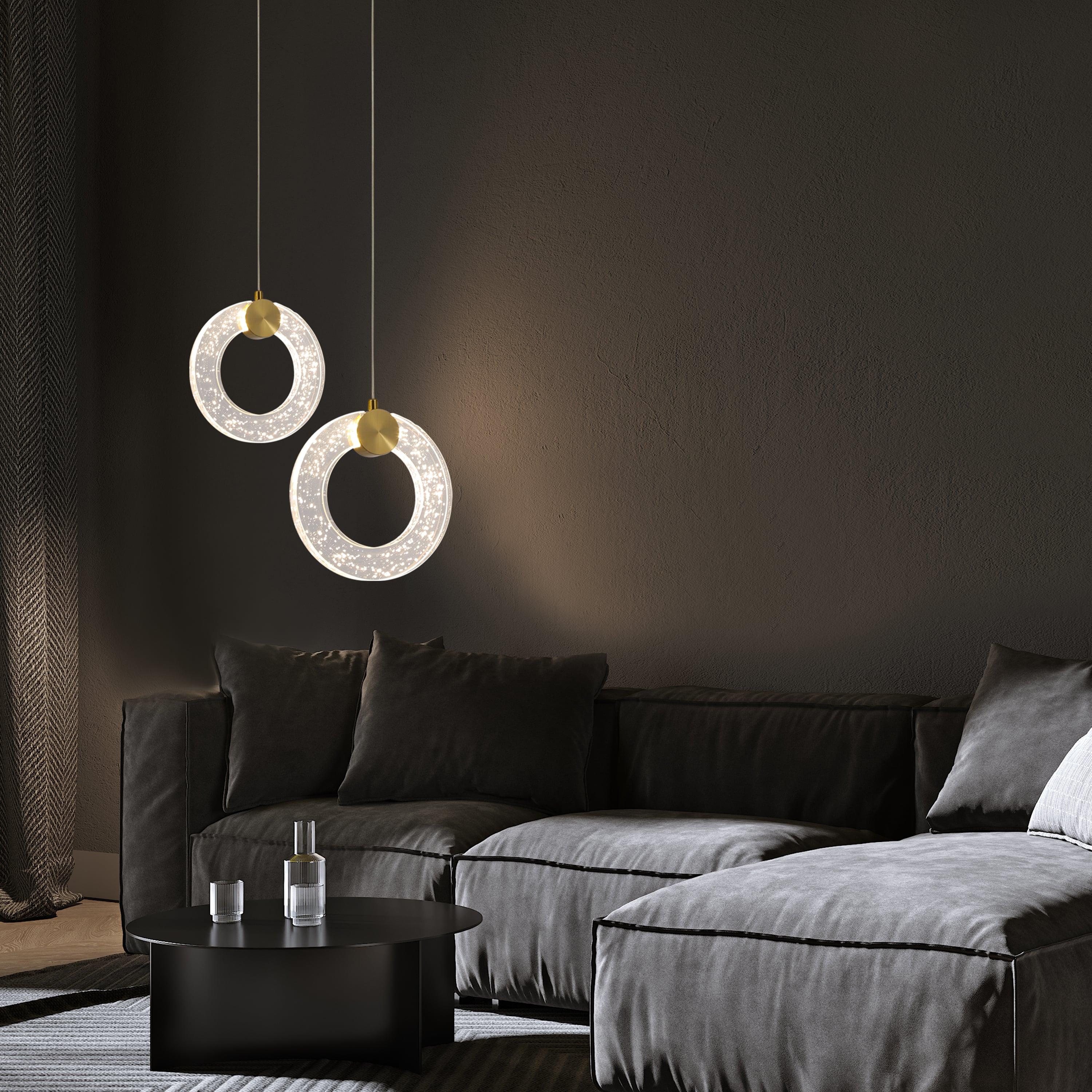 Togo Single Simit Antique Transparent Glass Led Pendant Light Chandelier 20 Cm - Heka Lighting & Trading Limited