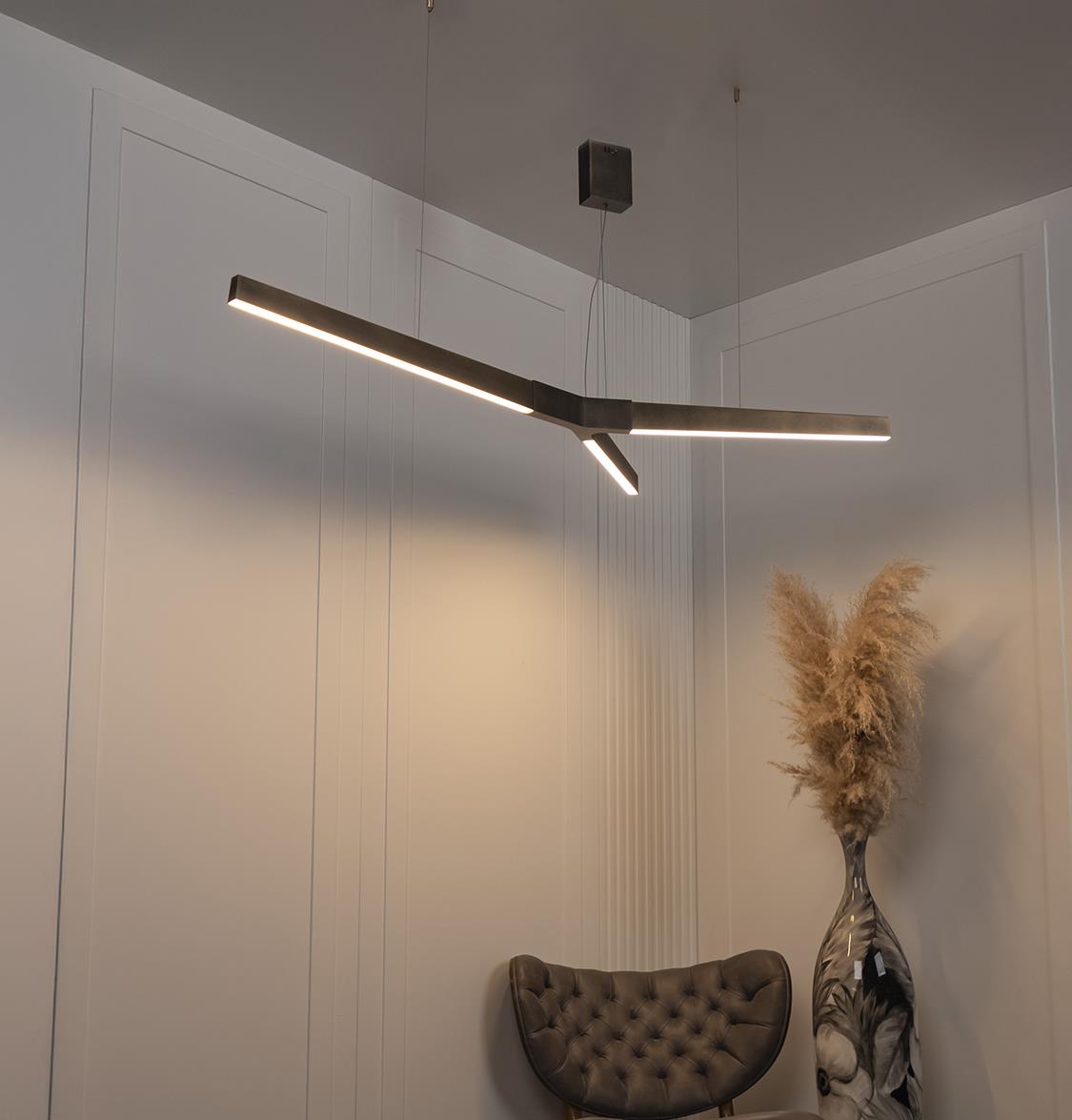 Tugela Three Sleeve Dark Antique Pendant Light Chandelier 106 Cm | Modern Decorative Lighting For Homes & Hotels - Heka Lighting & Trading Limited