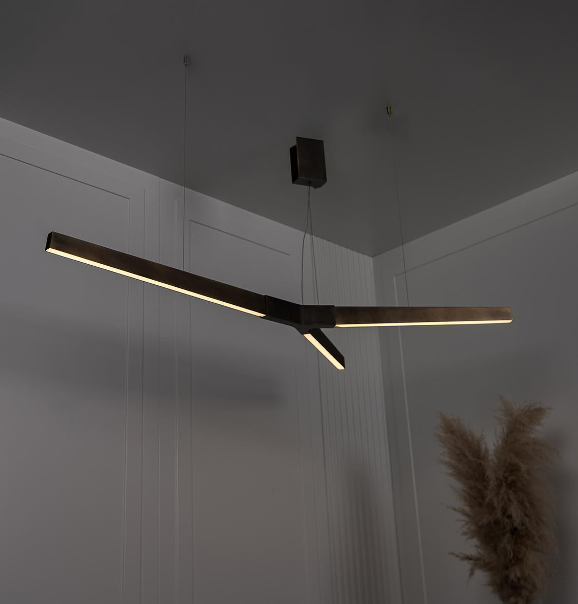 Tugela Three Sleeve Dark Antique Pendant Light Chandelier 106 Cm | Modern Decorative Lighting For Homes & Hotels - Heka Lighting & Trading Limited