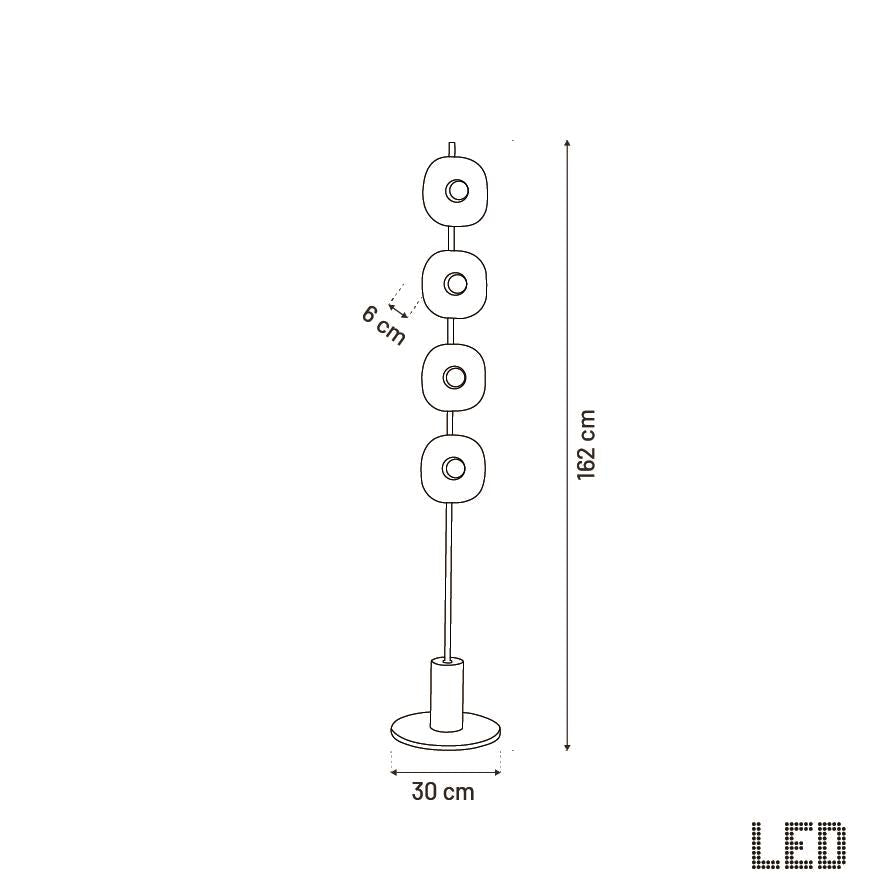 Üsküp 4-Piece Transparent Crystal Chrome Floor Lamp - Heka Lighting & Trading Limited