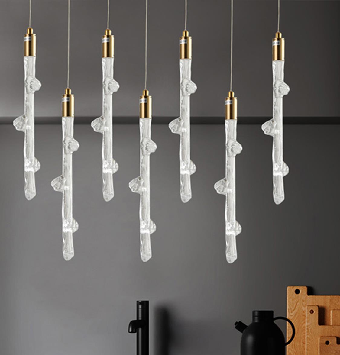 Varda Single Transparent Glass Led Pendant Light Chandelier