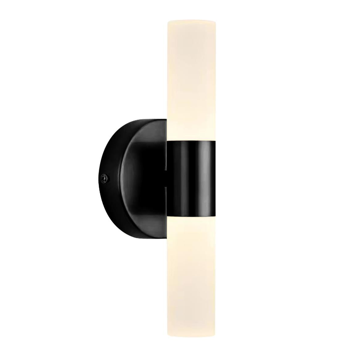Vesta 2-Piece Glass Black Led Wall Sconce - Heka Lighting & Trading Limited