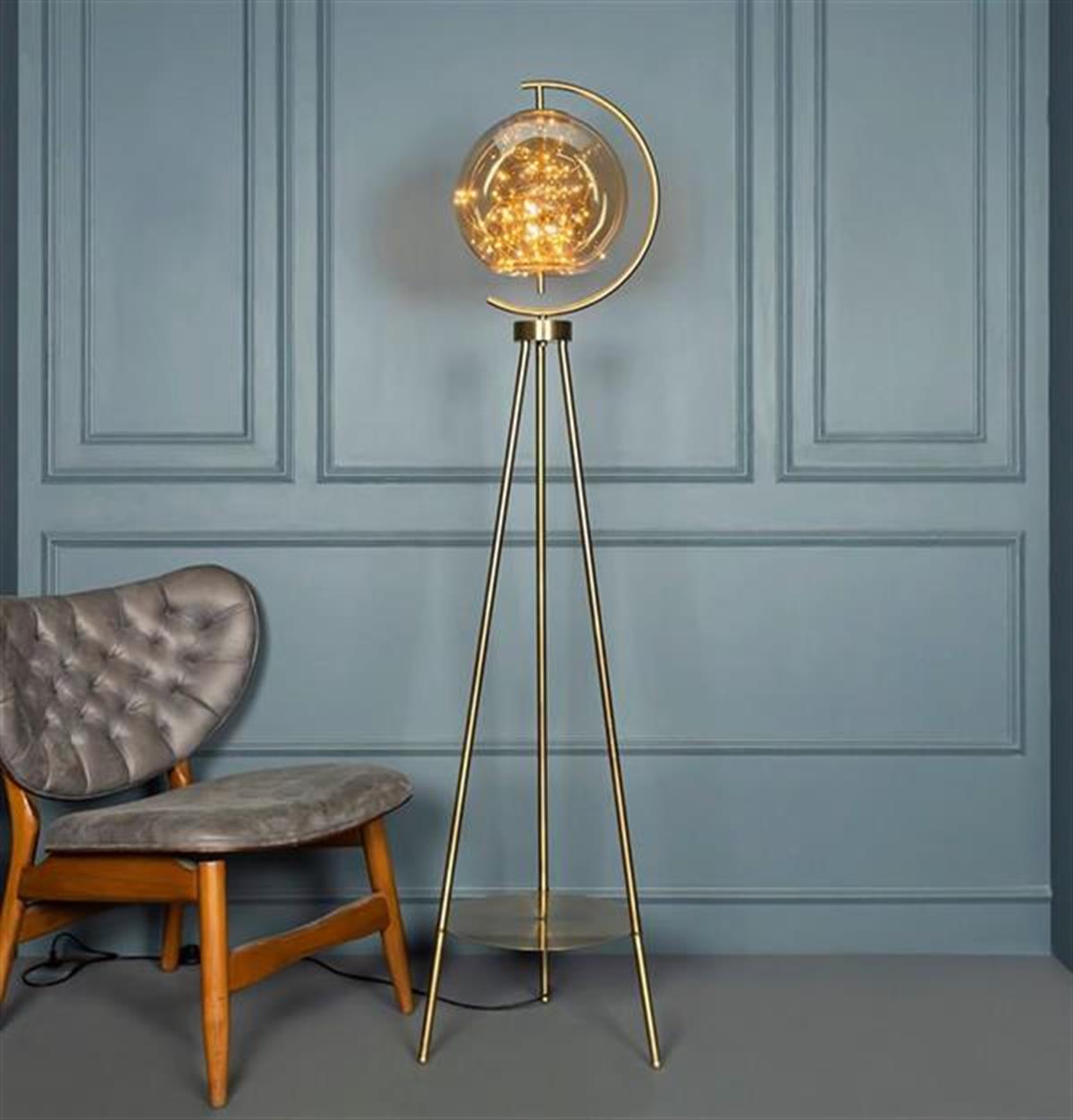Viyana Honey Glass Floor Lamp - Heka Lighting & Trading Limited