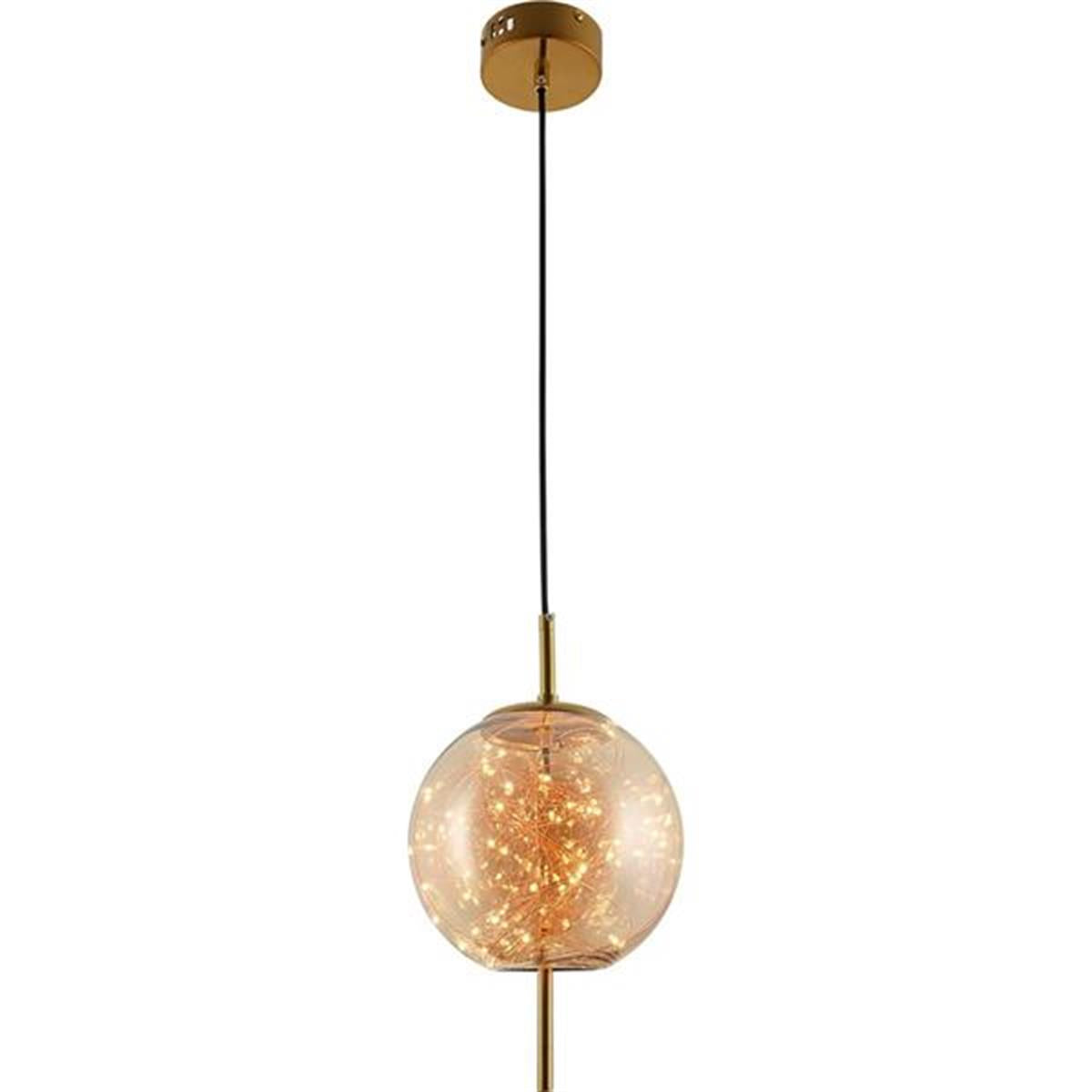 Viyana Antique Honey Glass Pendant Light Chandelier 20 Cm | Modern Decorative Lighting For Homes & Hotels - Heka Lighting & Trading Limited