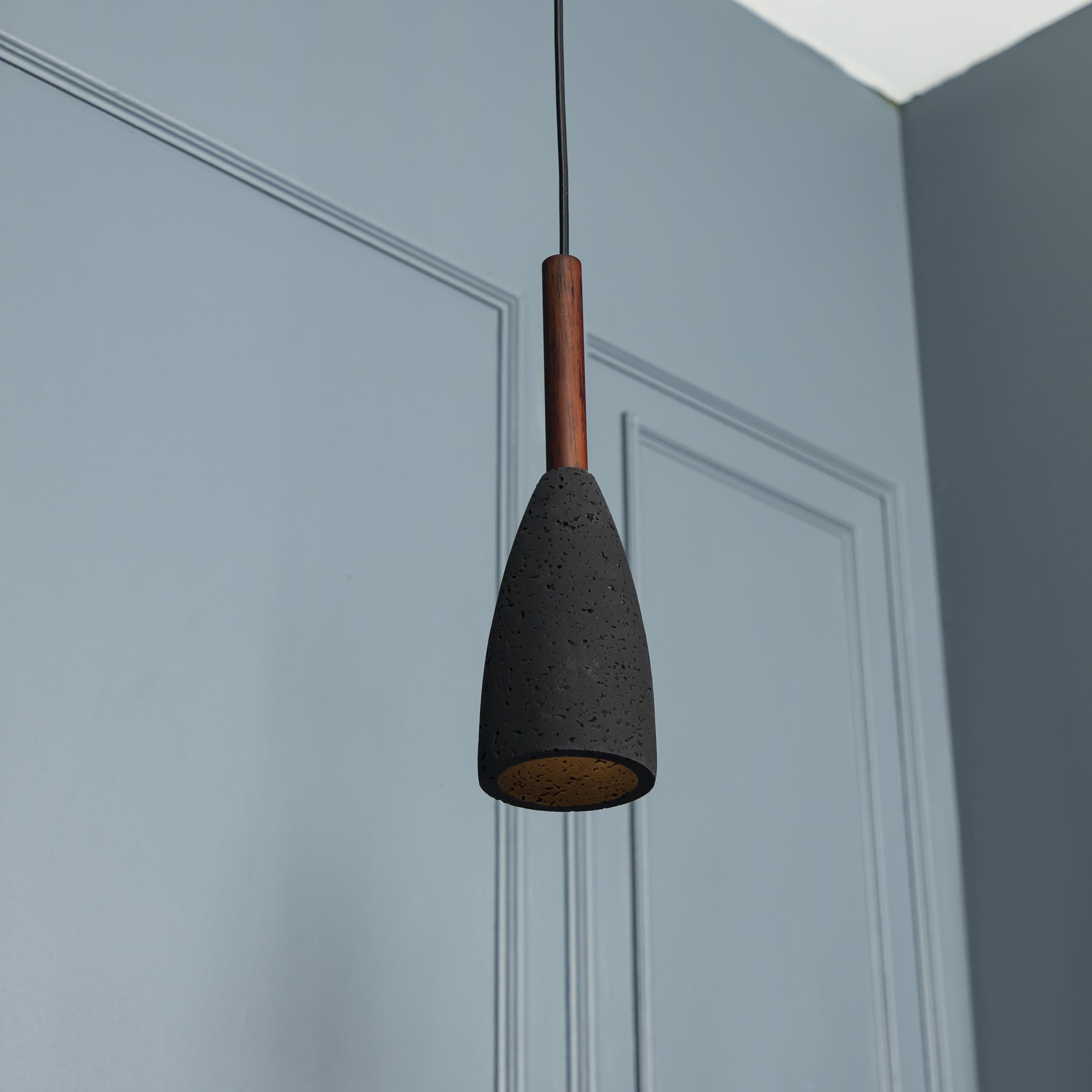 Zada Single Black Concrete E27 Pendant Light Chandelier - Heka Lighting & Trading Limited