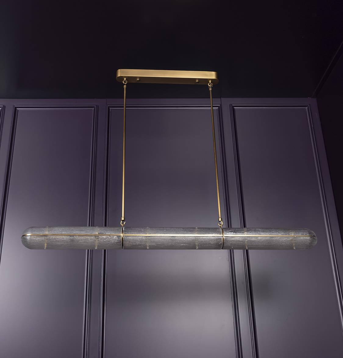 Zambia White Frosted Glass Antique Horizontal Pendant Light 120 Cm - Heka Lighting & Trading Limited