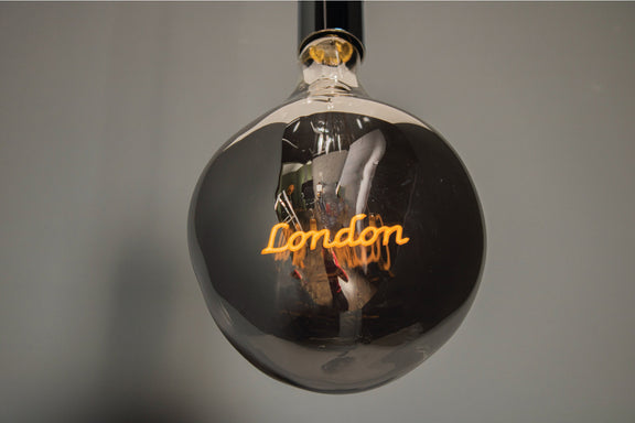 London Smart Bulb Pendant Lamp, Blown Glass Handmade Smoky Lighting, Modern Art Deco Ceiling Lamp, Housewarming Gift Amber Light