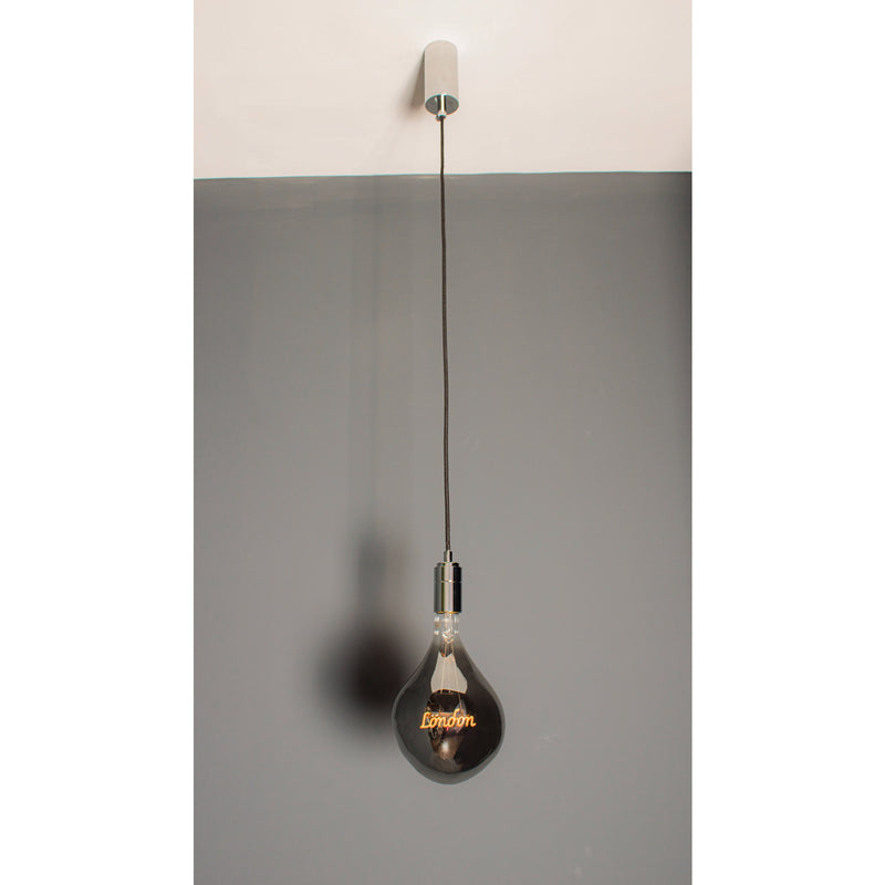 London Smart Bulb Pendant Lamp, Blown Glass Handmade Smoky Lighting, Modern Art Deco Ceiling Lamp, Housewarming Gift Amber Light