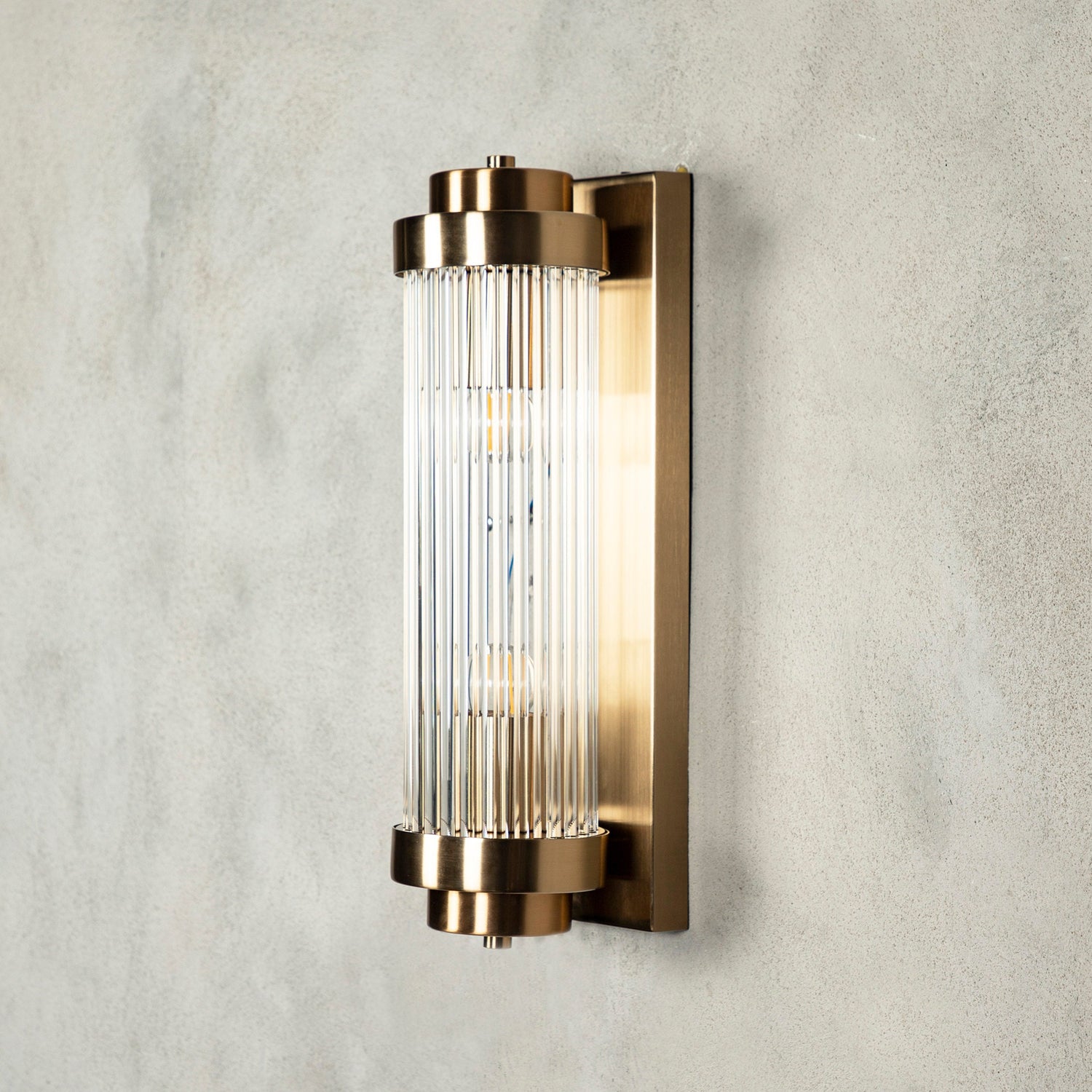 Brass Wall Lamp with Glass Rod