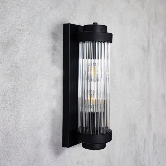 Black Wall Lamp with Glass Rod