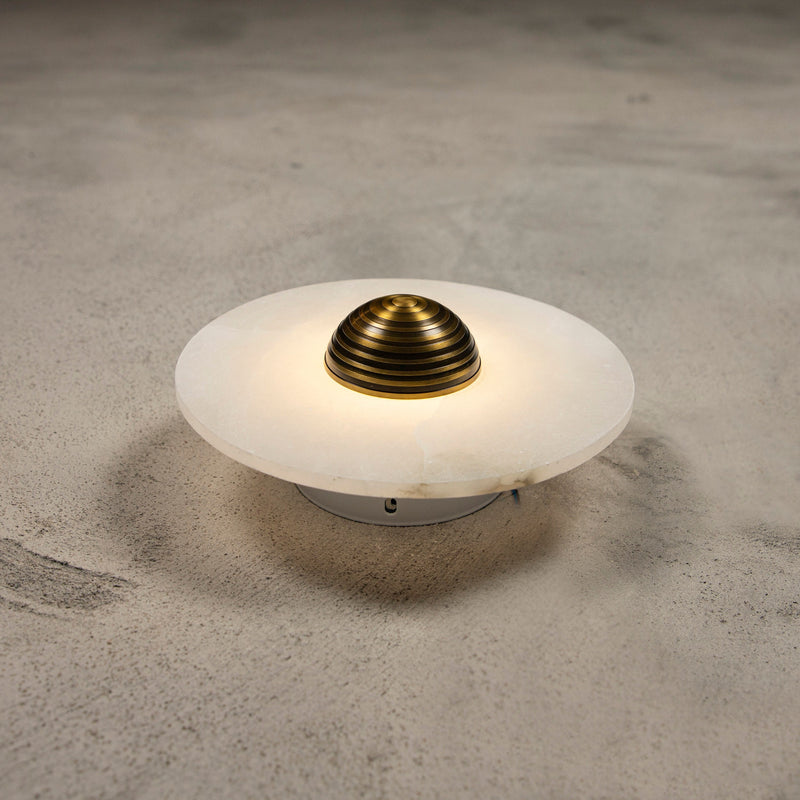 Brass Marble Wall Lights, White Round Sconce Lamp, Modern Home Decor Art Deco LED Light, Housewarming gift Lamp MODEL : KAMPALA